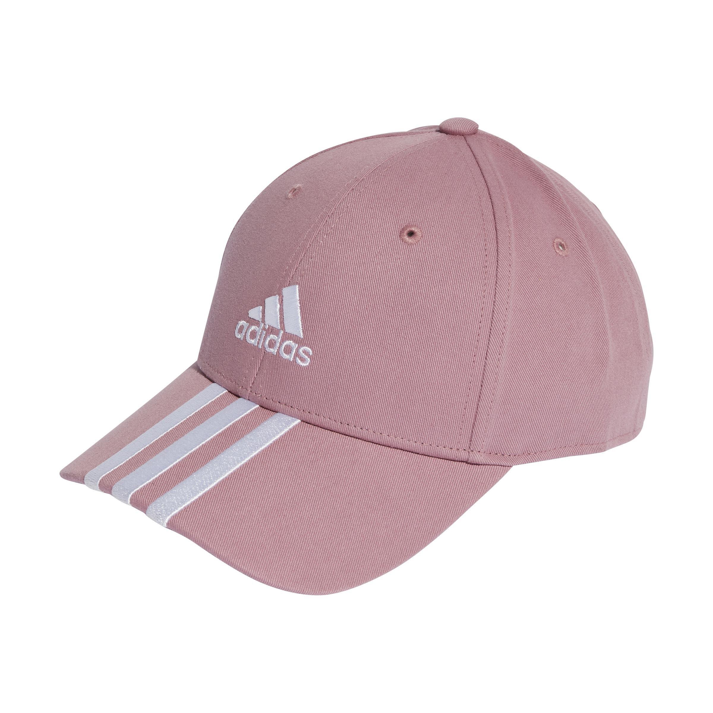 Unisex 3-Stripes Cotton Twill Baseball Cap, Pink, , large image number 0