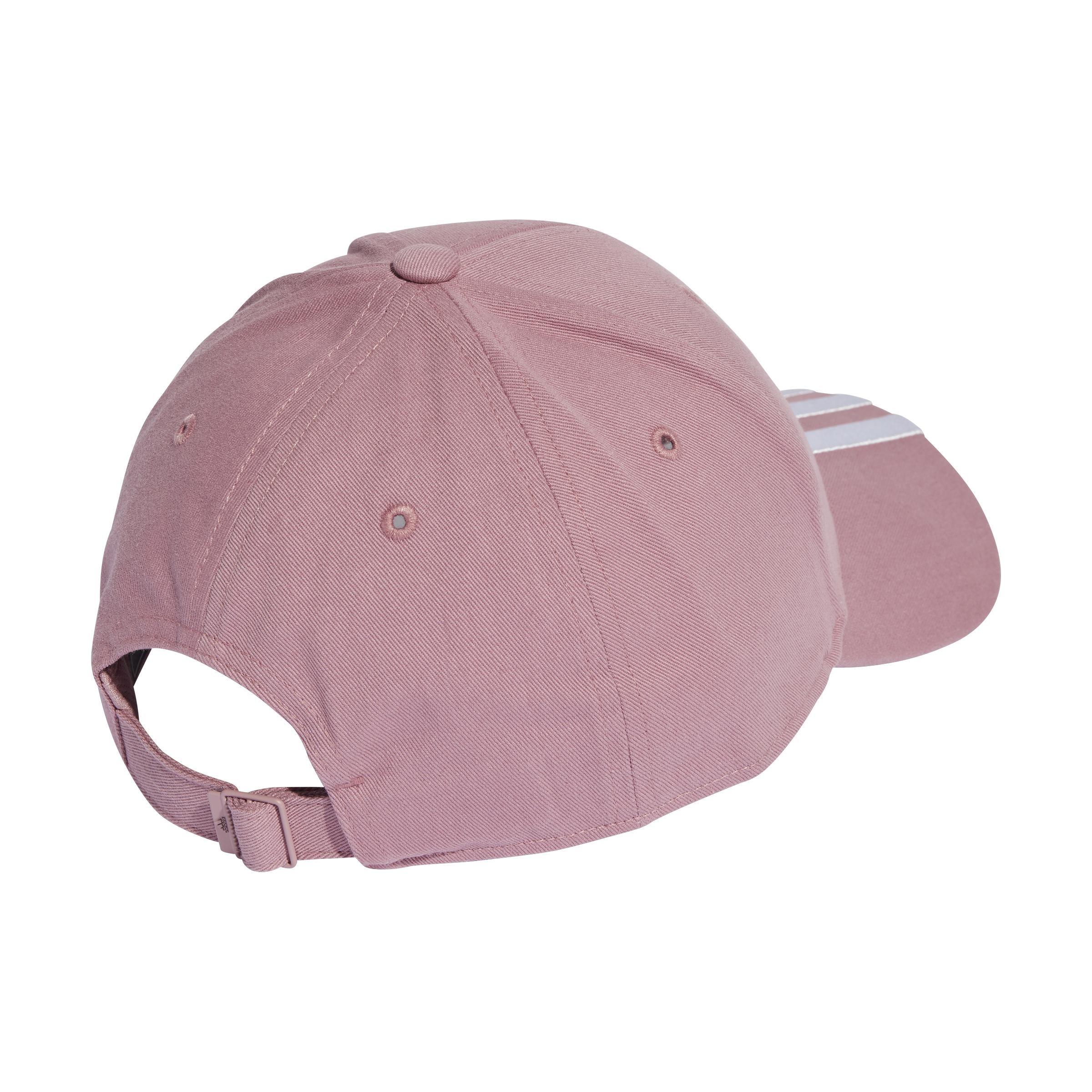 Unisex 3-Stripes Cotton Twill Baseball Cap, Pink, , large image number 1