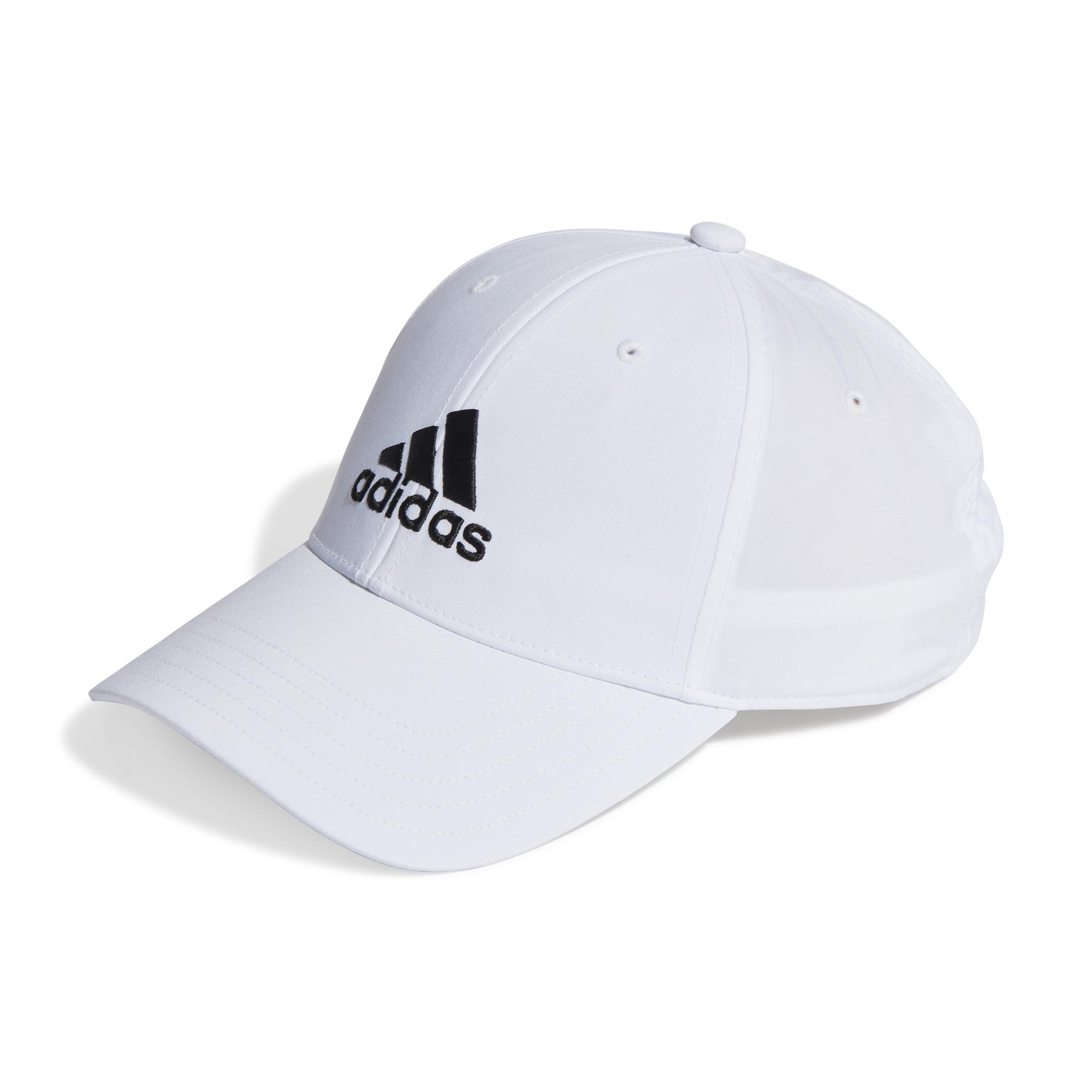 Unisex Embroidered Logo Lightweight Baseball Cap, White