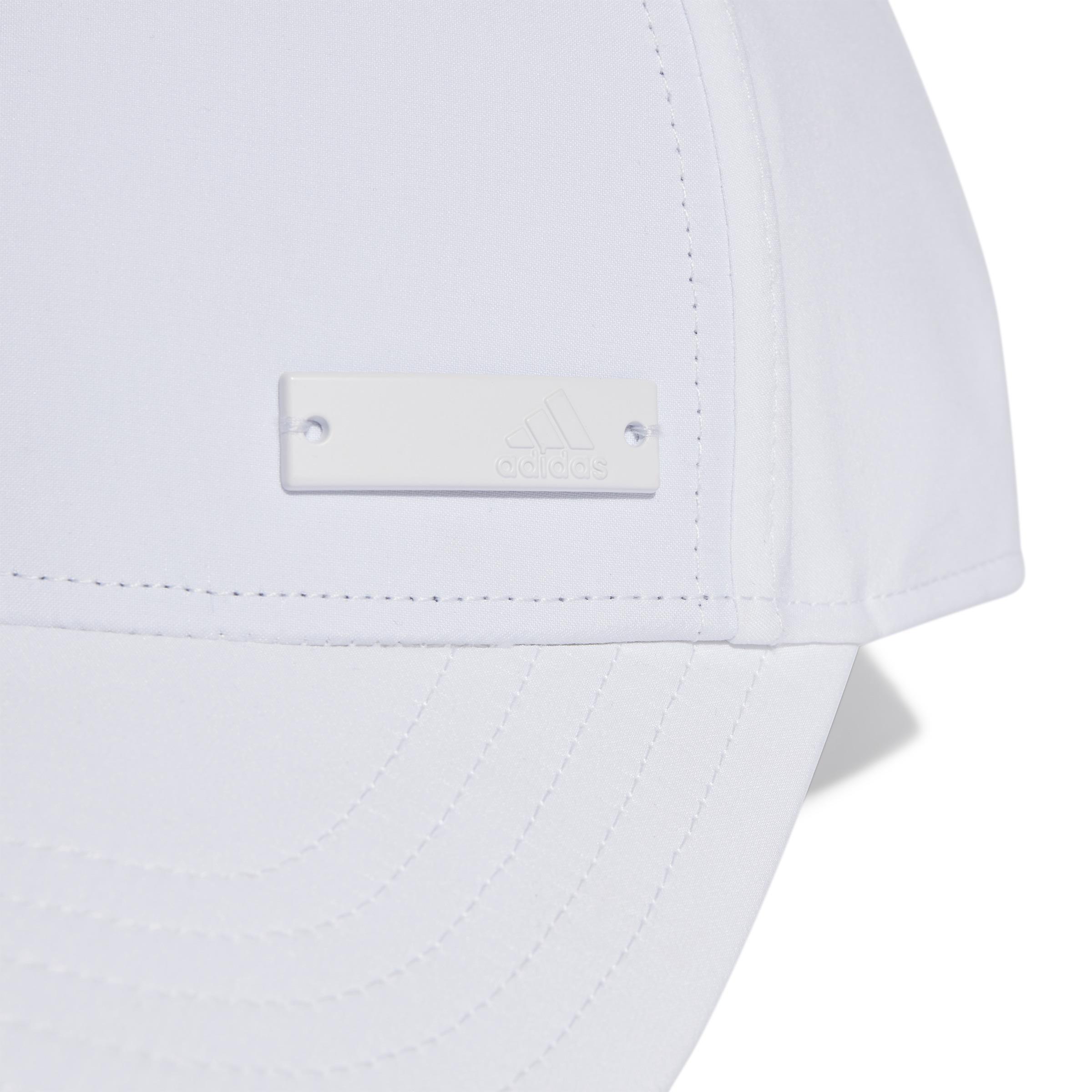 Unisex Metal Badge Lightweight Baseball Cap, White, A901_ONE, large image number 5