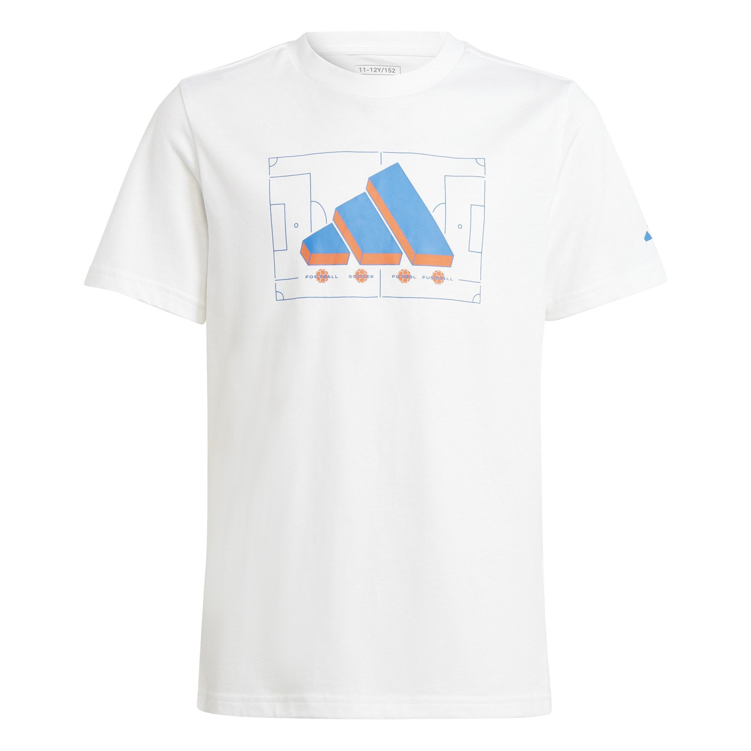 Kids Football Logo T-Shirt, White, , large image number 0