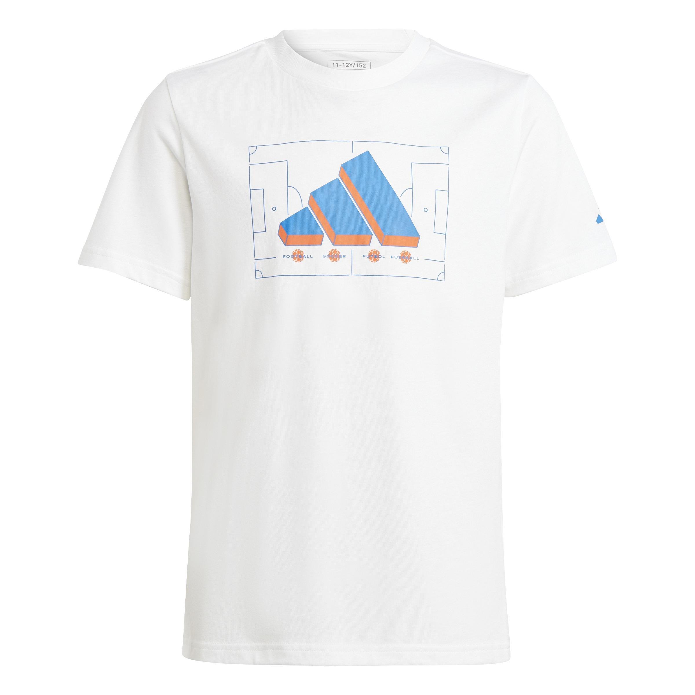 Kids Football Logo T-Shirt, White, , large image number 1