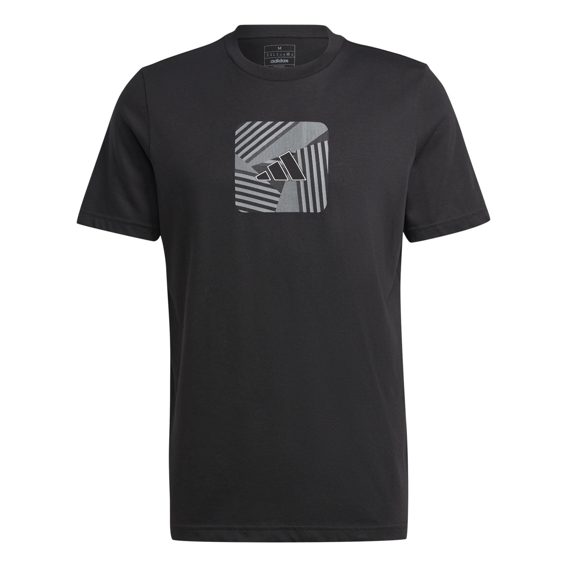 Aeroready Tennis Logo Block Graphic T-Shirt, Black, A901_ONE, large image number 0
