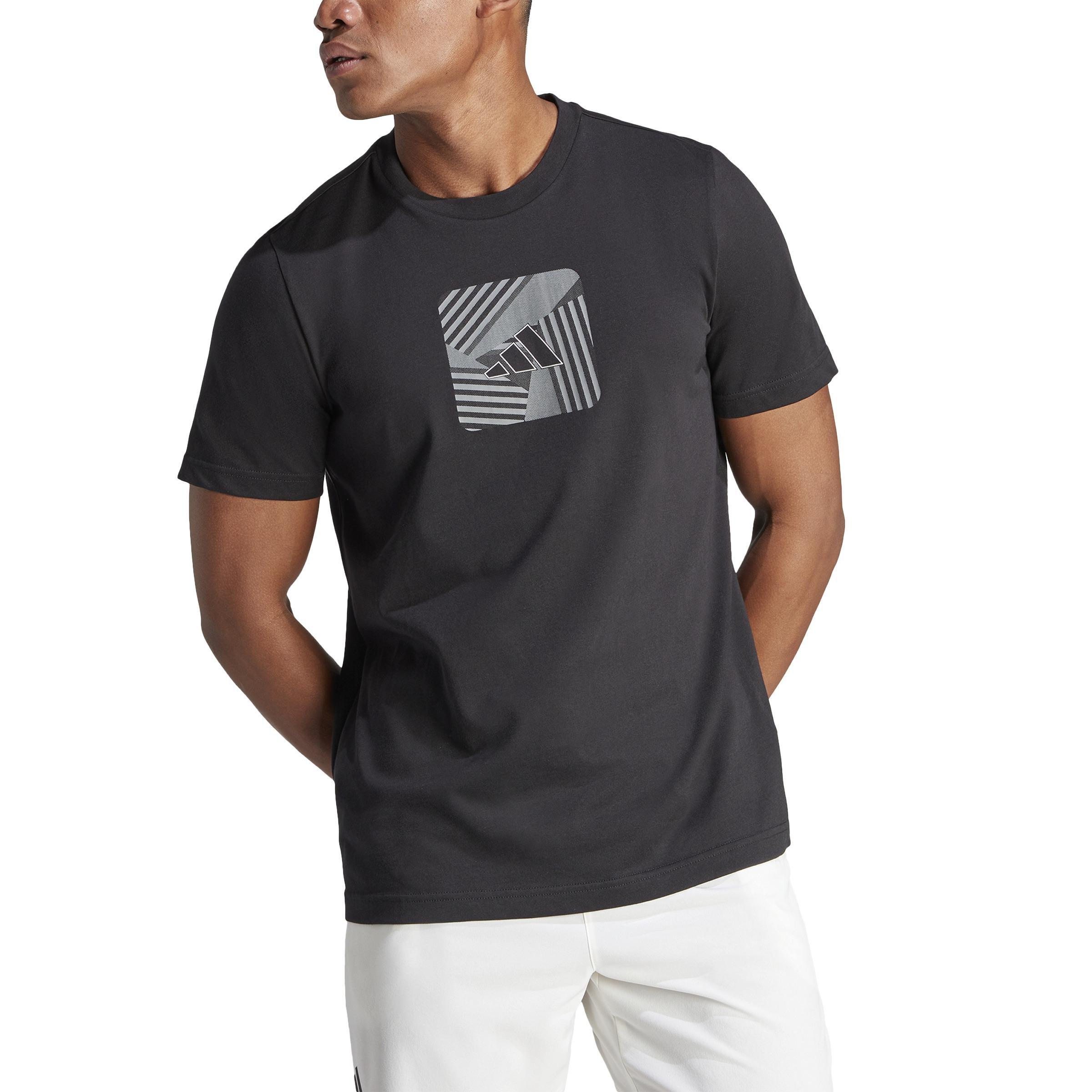 Aeroready Tennis Logo Block Graphic T-Shirt, Black, A901_ONE, large image number 1