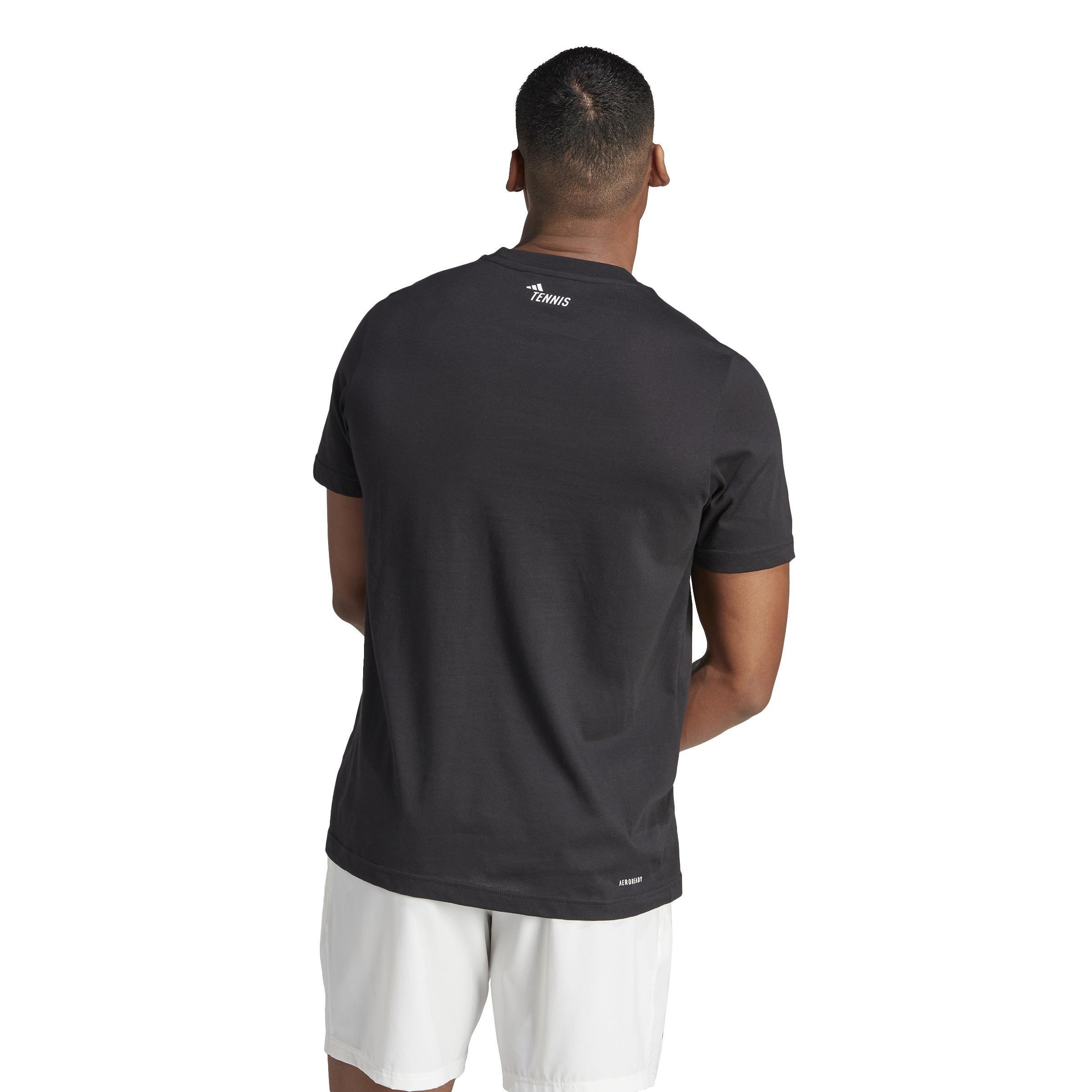 Aeroready Tennis Logo Block Graphic T-Shirt, Black, A901_ONE, large image number 3