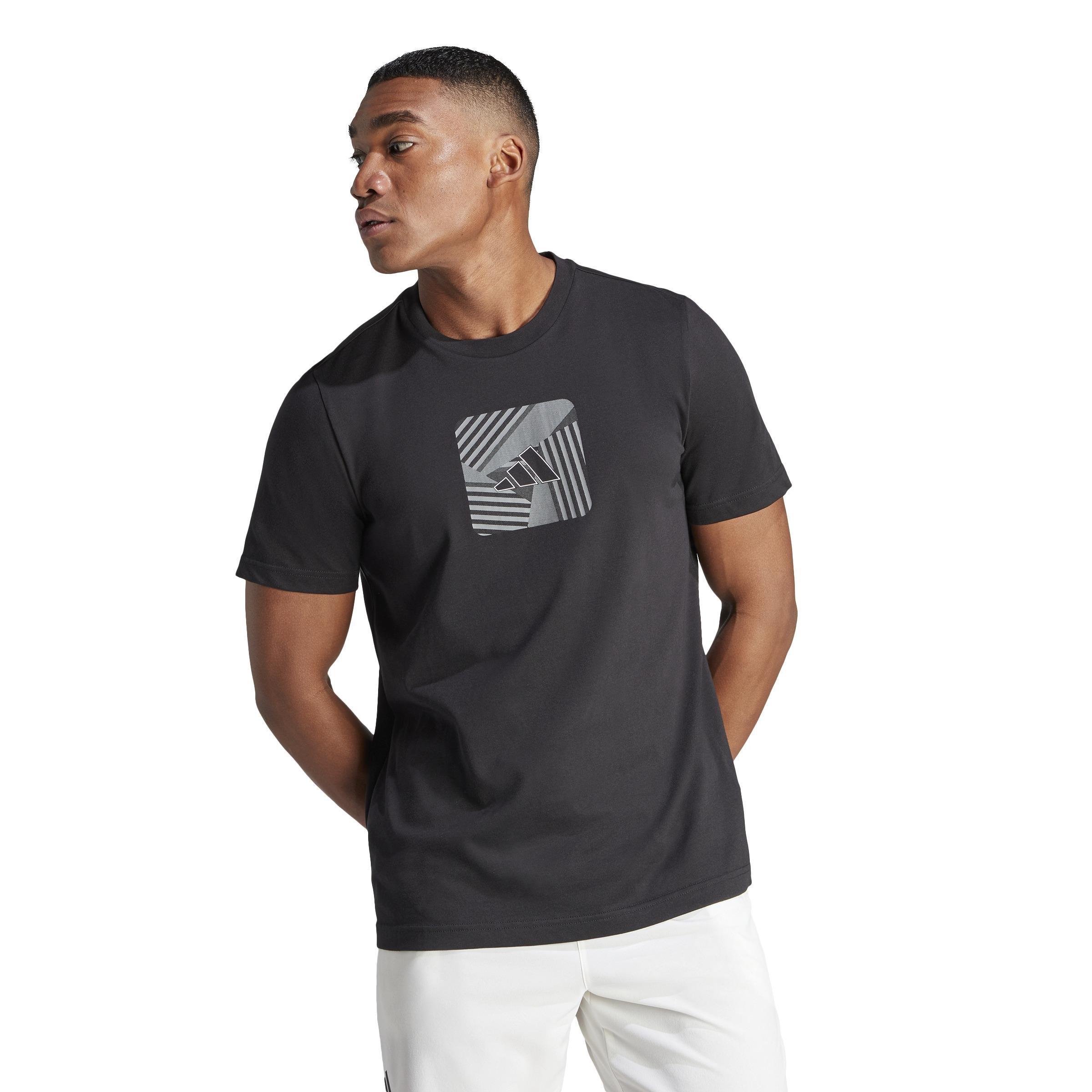 Aeroready Tennis Logo Block Graphic T-Shirt, Black, A901_ONE, large image number 12