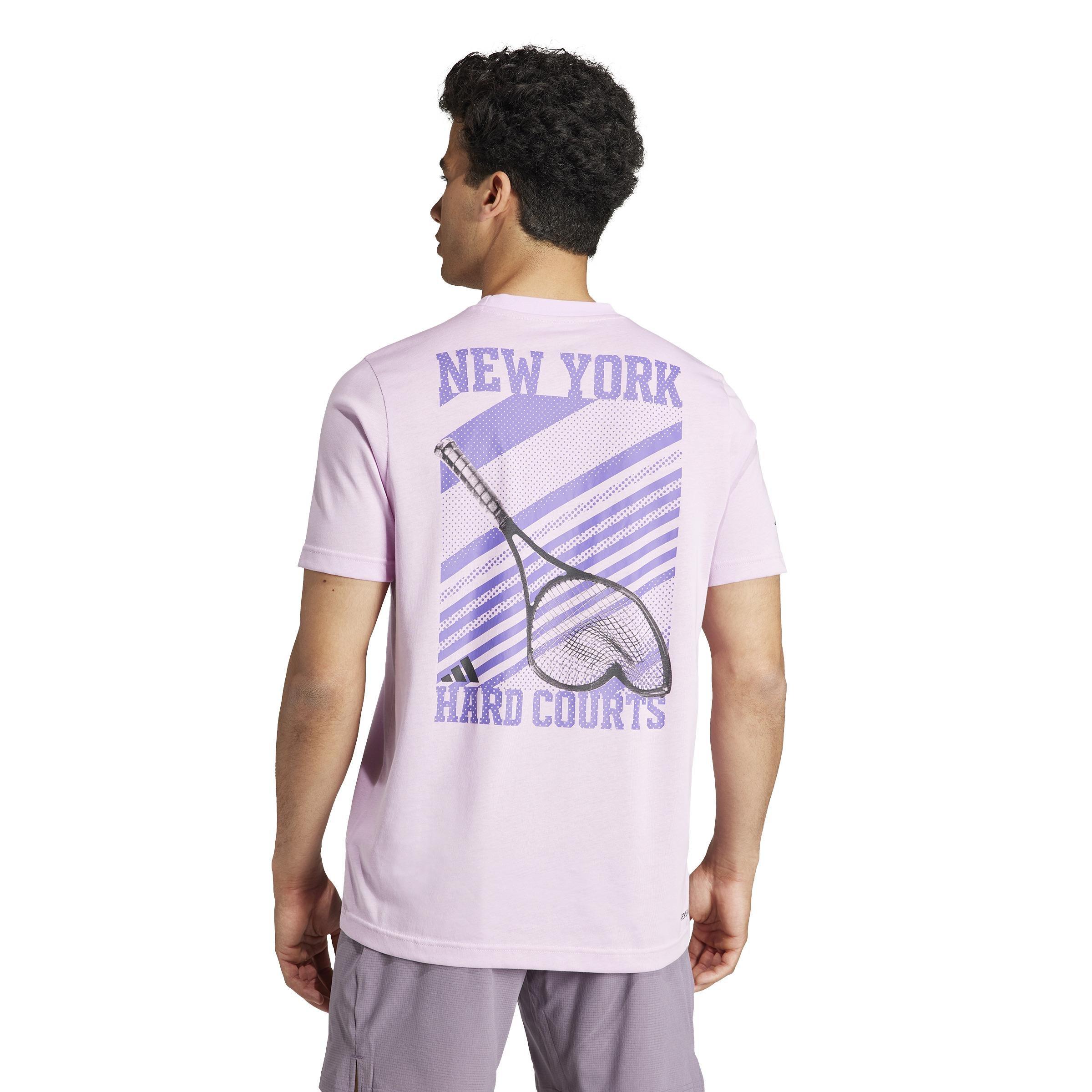 Aeroready Tennis Ny Hard Courts Graphic T-Shirt, Purple, A901_ONE, large image number 3