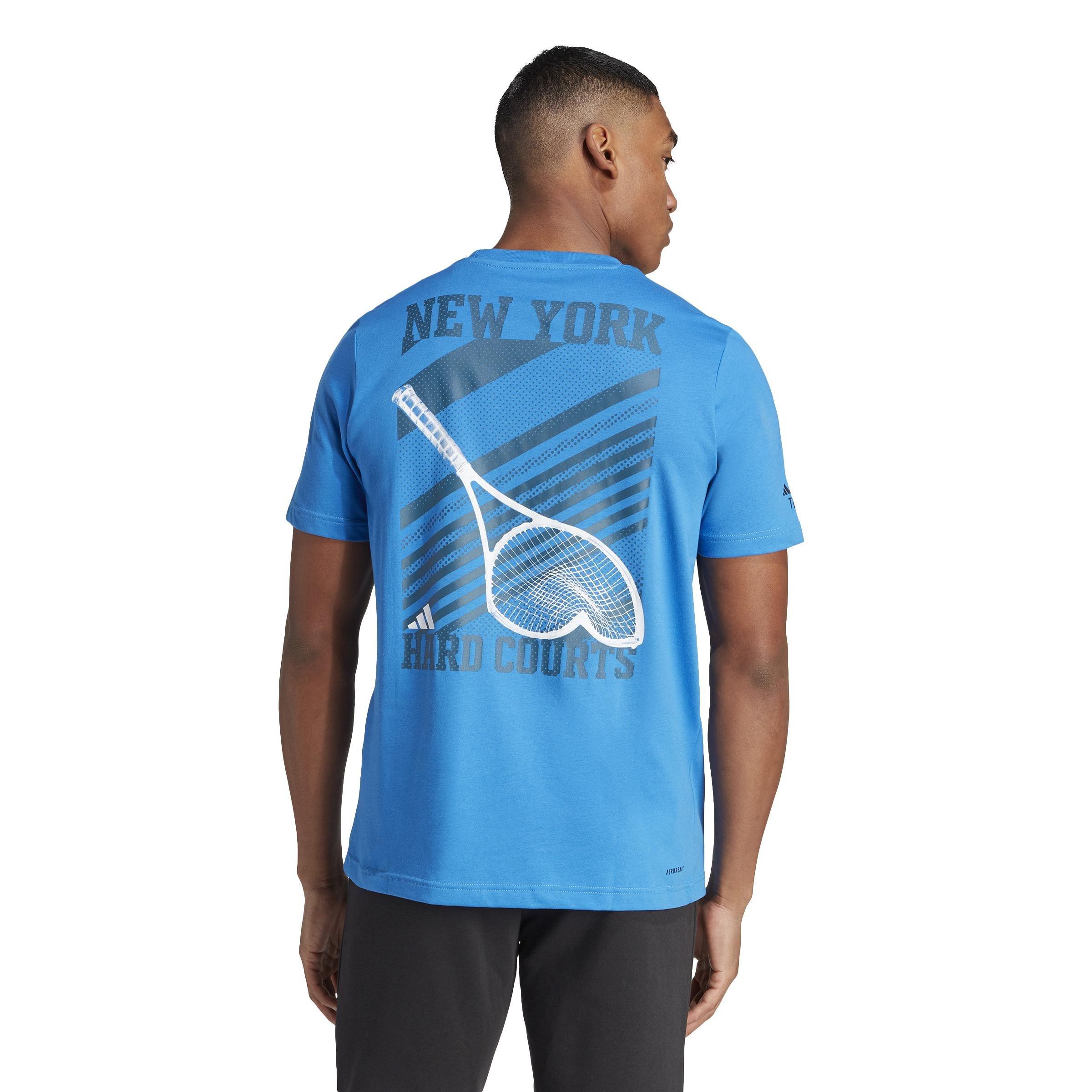 Aeroready Tennis Ny Hard Courts Graphic T-Shirt, Blue, A901_ONE, large image number 3