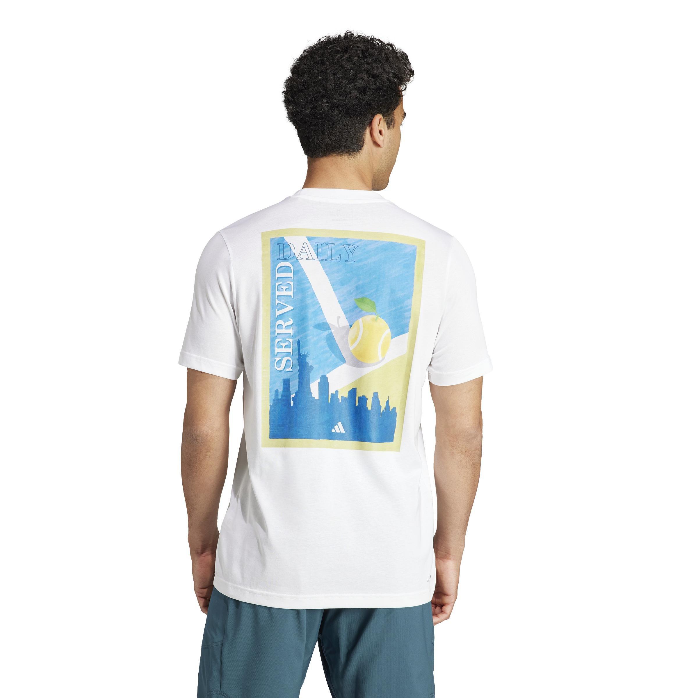 Aeroready Tennis Printed T-Shirt, White, A901_ONE, large image number 3