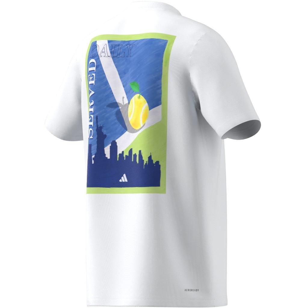 Aeroready Tennis Printed T-Shirt, White, A901_ONE, large image number 8
