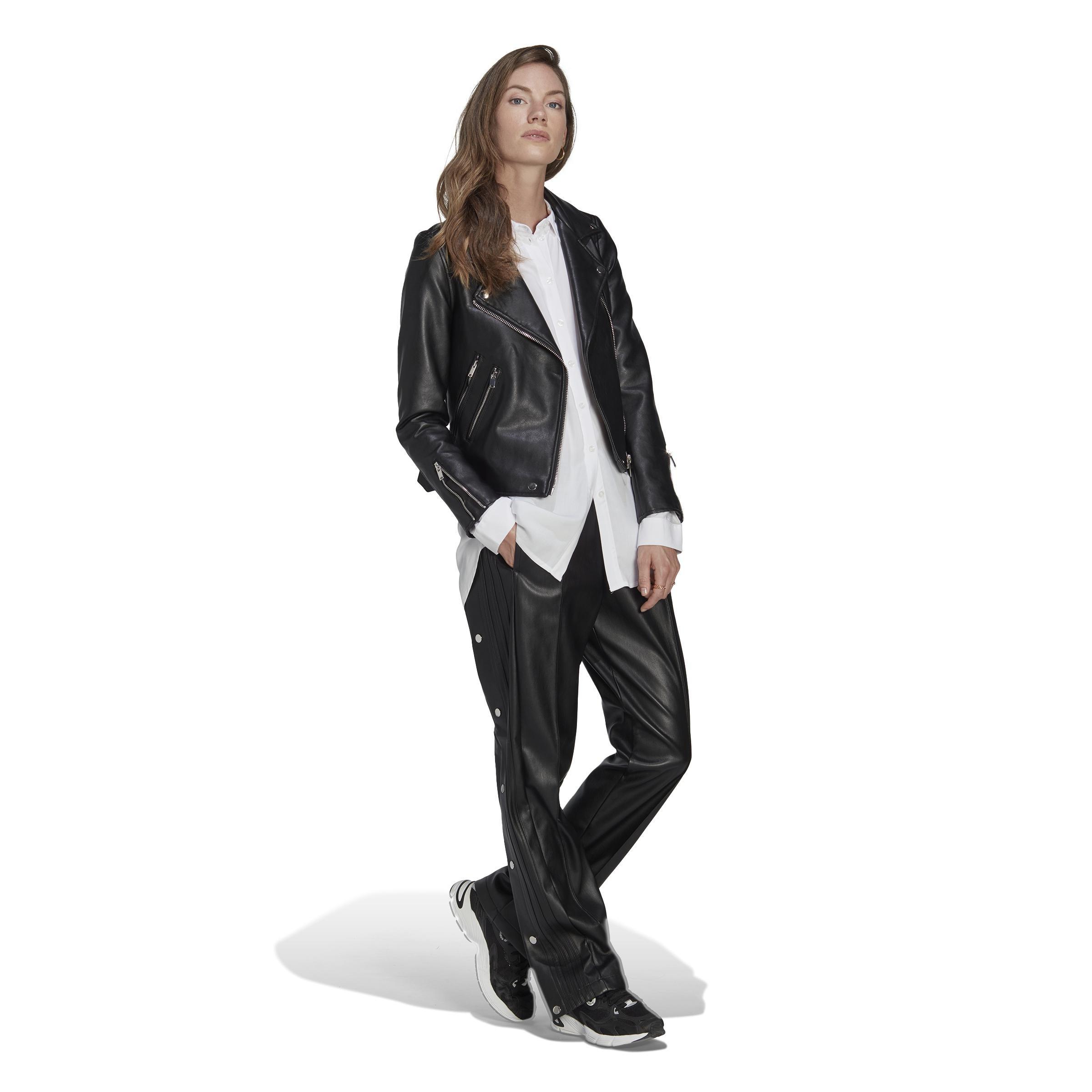 Faux Leather Adibreak Joggers, Black, A901_ONE, large image number 0