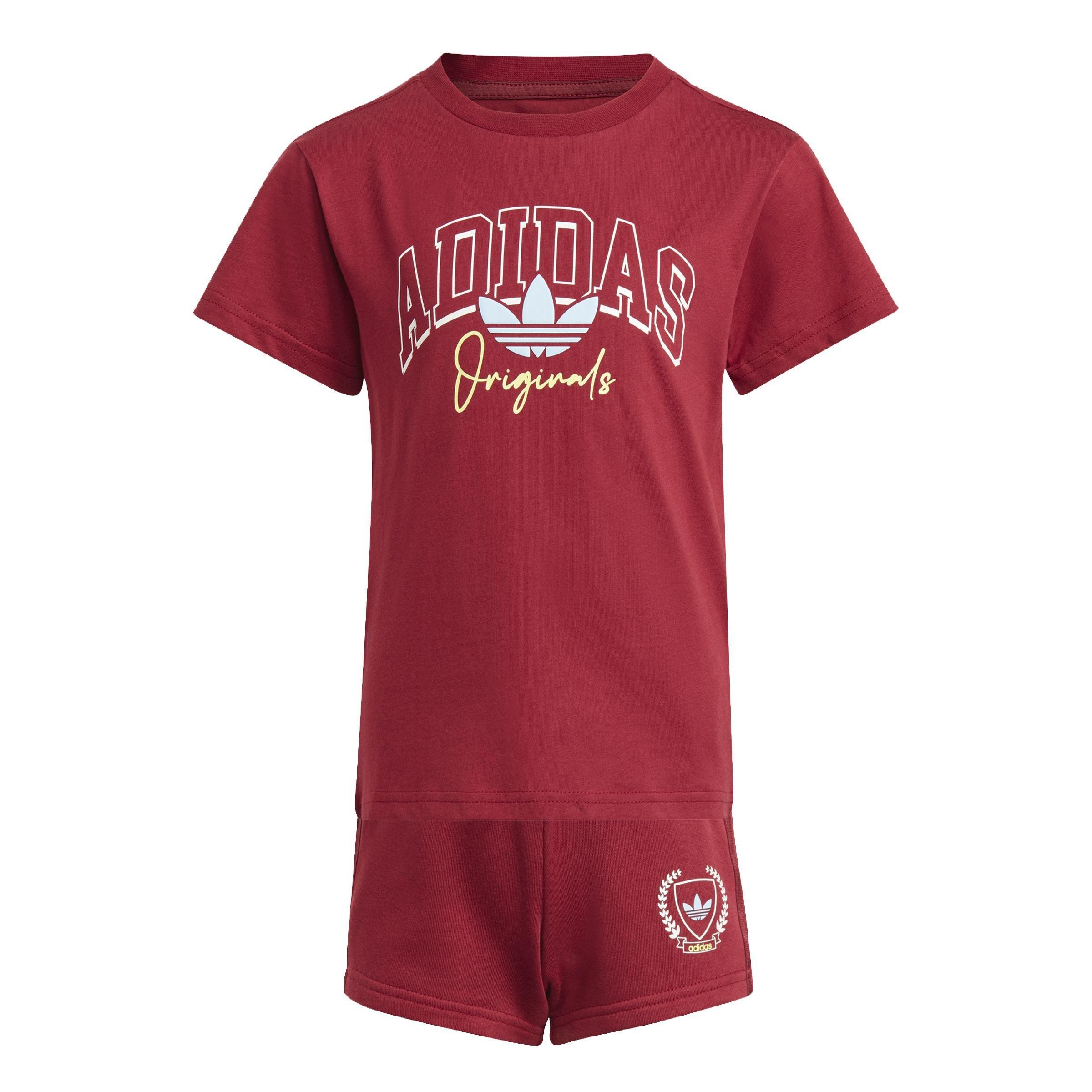 Unisex Kids Collegiate Graphic Pack Shorts and Tee Set, Red, , large image number 0