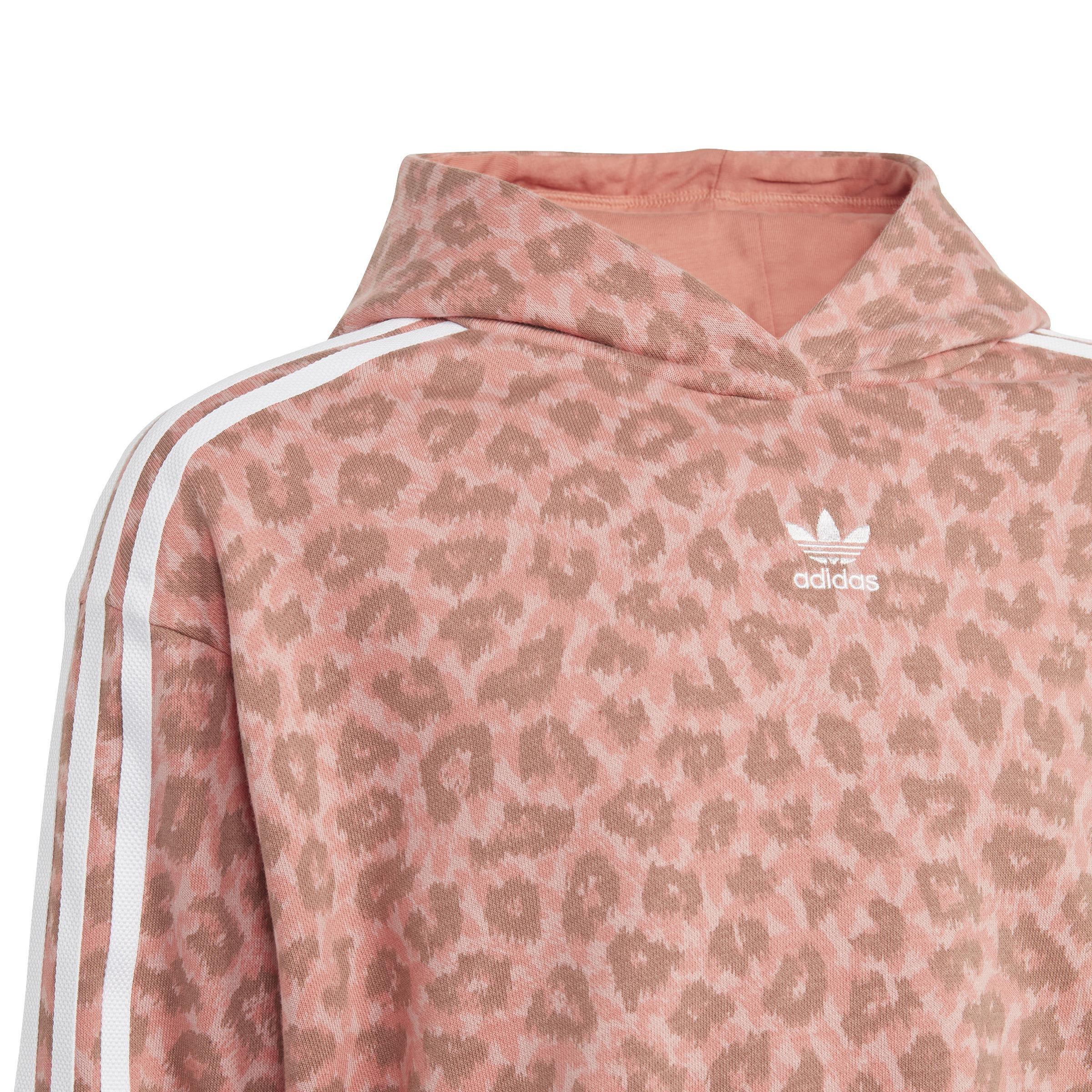 Kids Animal Allover Print Crop Hoodie, Pink, , large image number 3