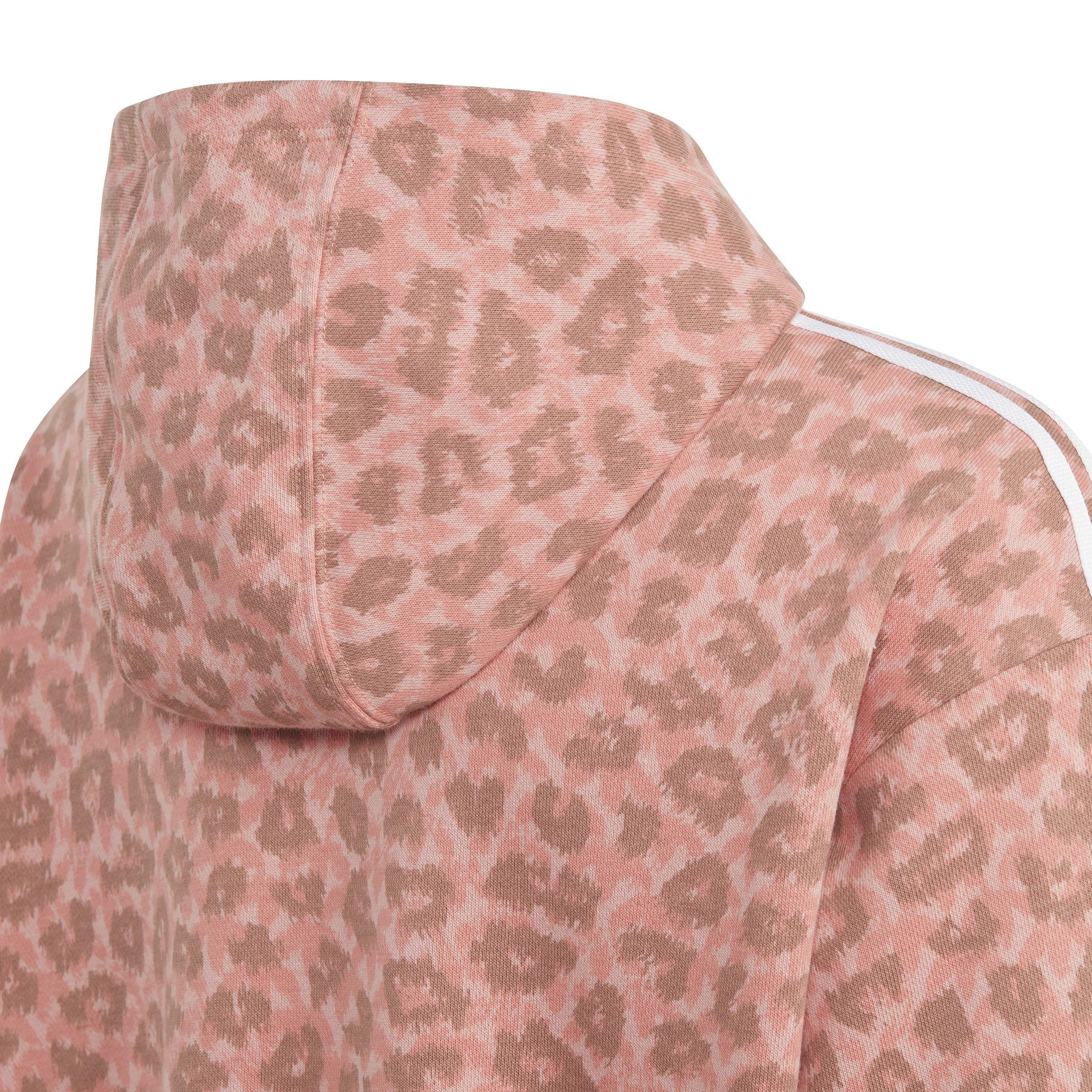 Kids Animal Allover Print Crop Hoodie, Pink, A901_ONE, large image number 4