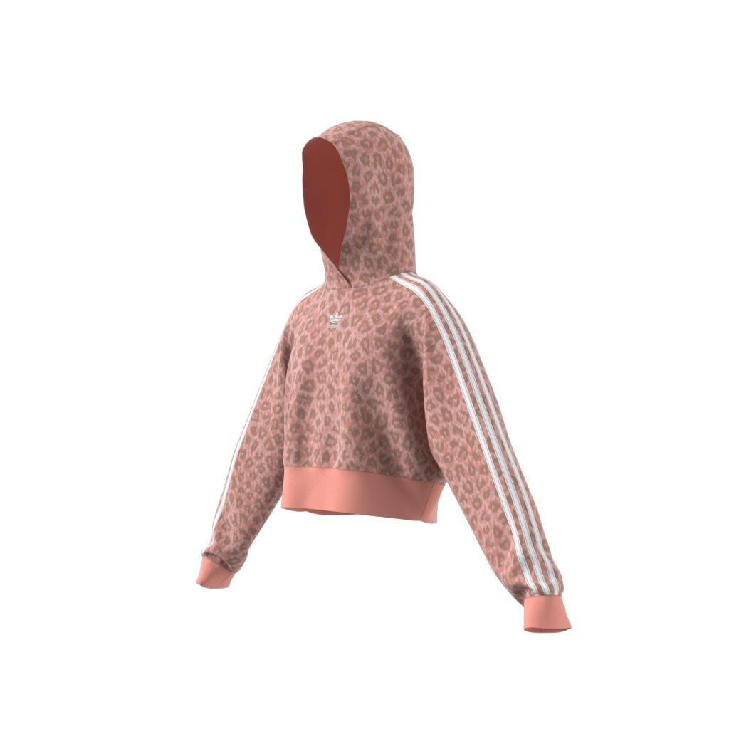 Kids Animal Allover Print Crop Hoodie, Pink, , large image number 6