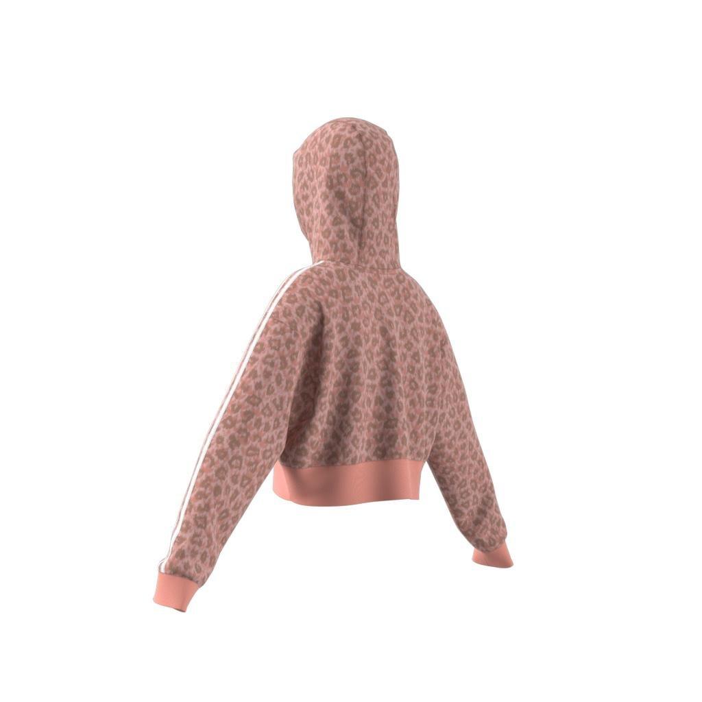 Kids Animal Allover Print Crop Hoodie, Pink, , large image number 7
