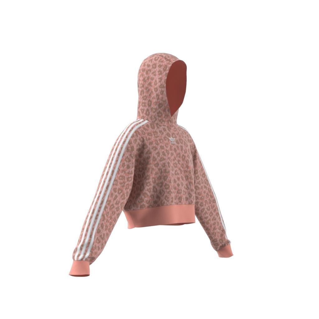 Kids Animal Allover Print Crop Hoodie, Pink, , large image number 8