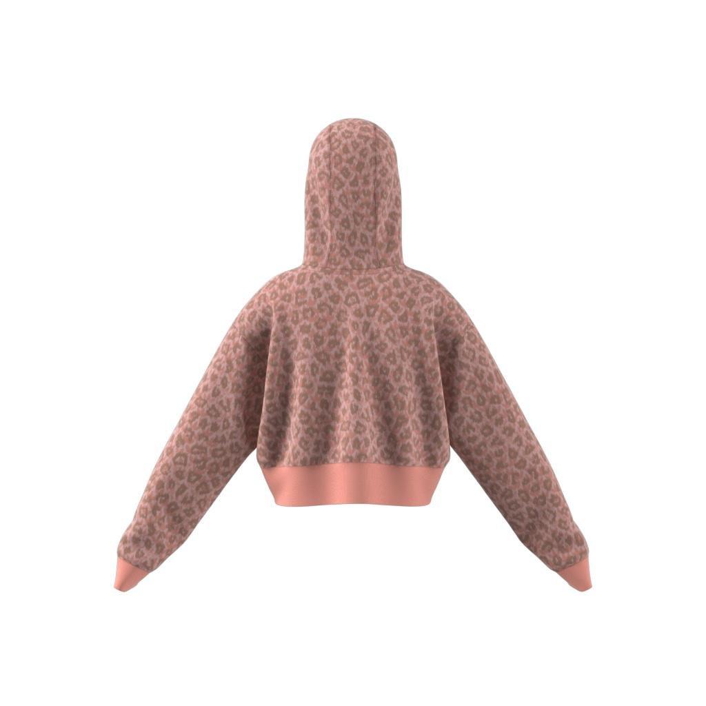 Kids Animal Allover Print Crop Hoodie, Pink, , large image number 10
