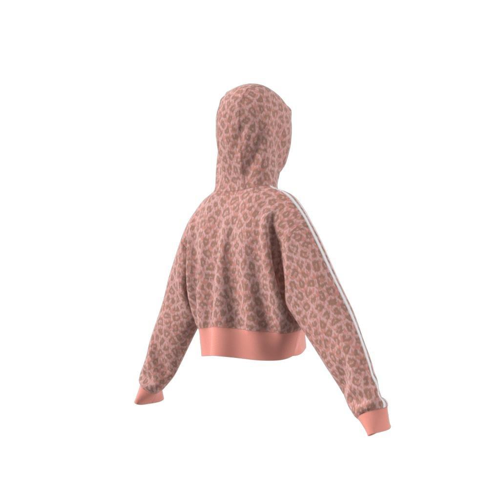 Kids Animal Allover Print Crop Hoodie, Pink, , large image number 11