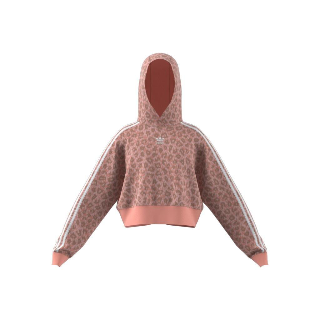 Kids Animal Allover Print Crop Hoodie, Pink, , large image number 12