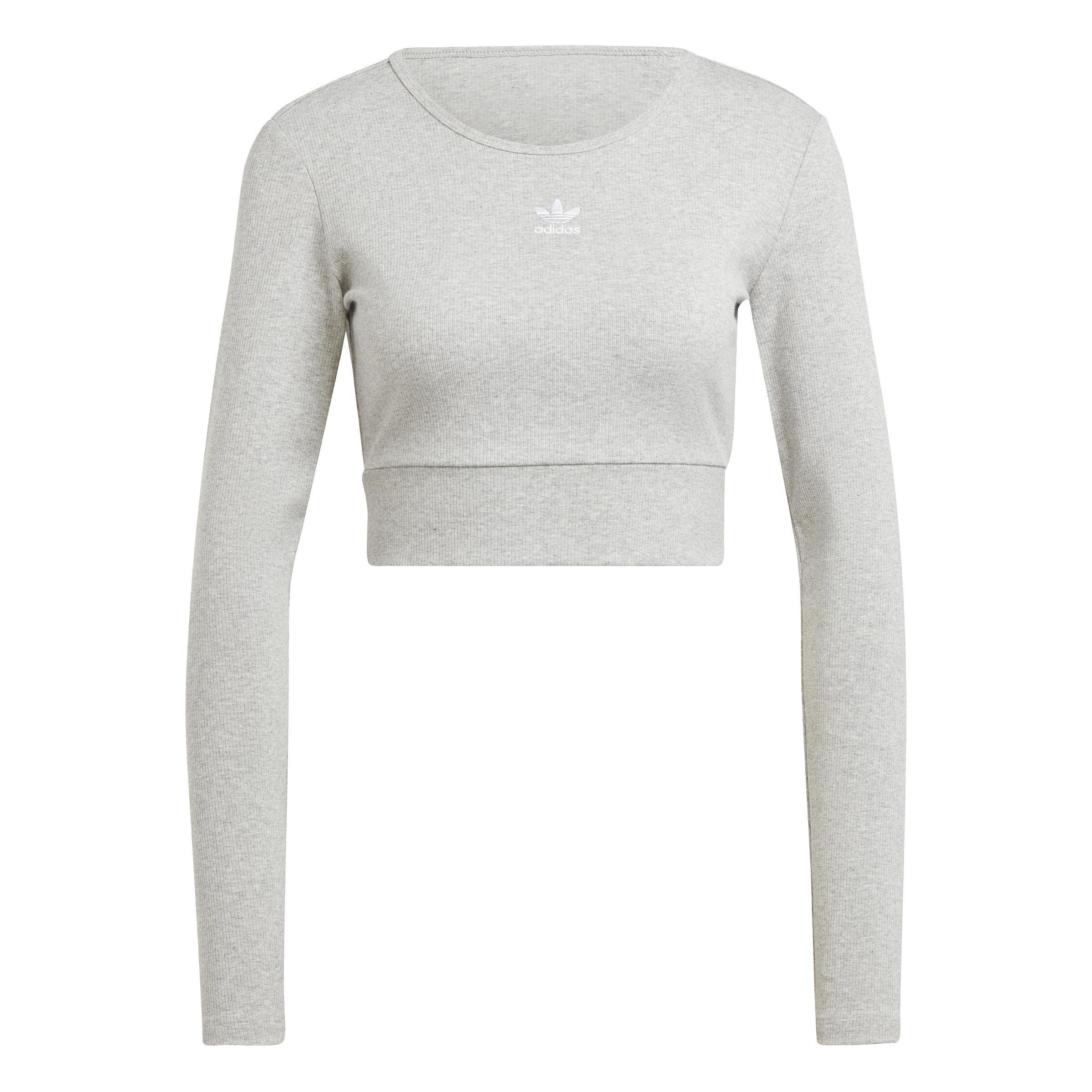 Essentials Rib Long-Sleeve Top, Grey, A901_ONE, large image number 0
