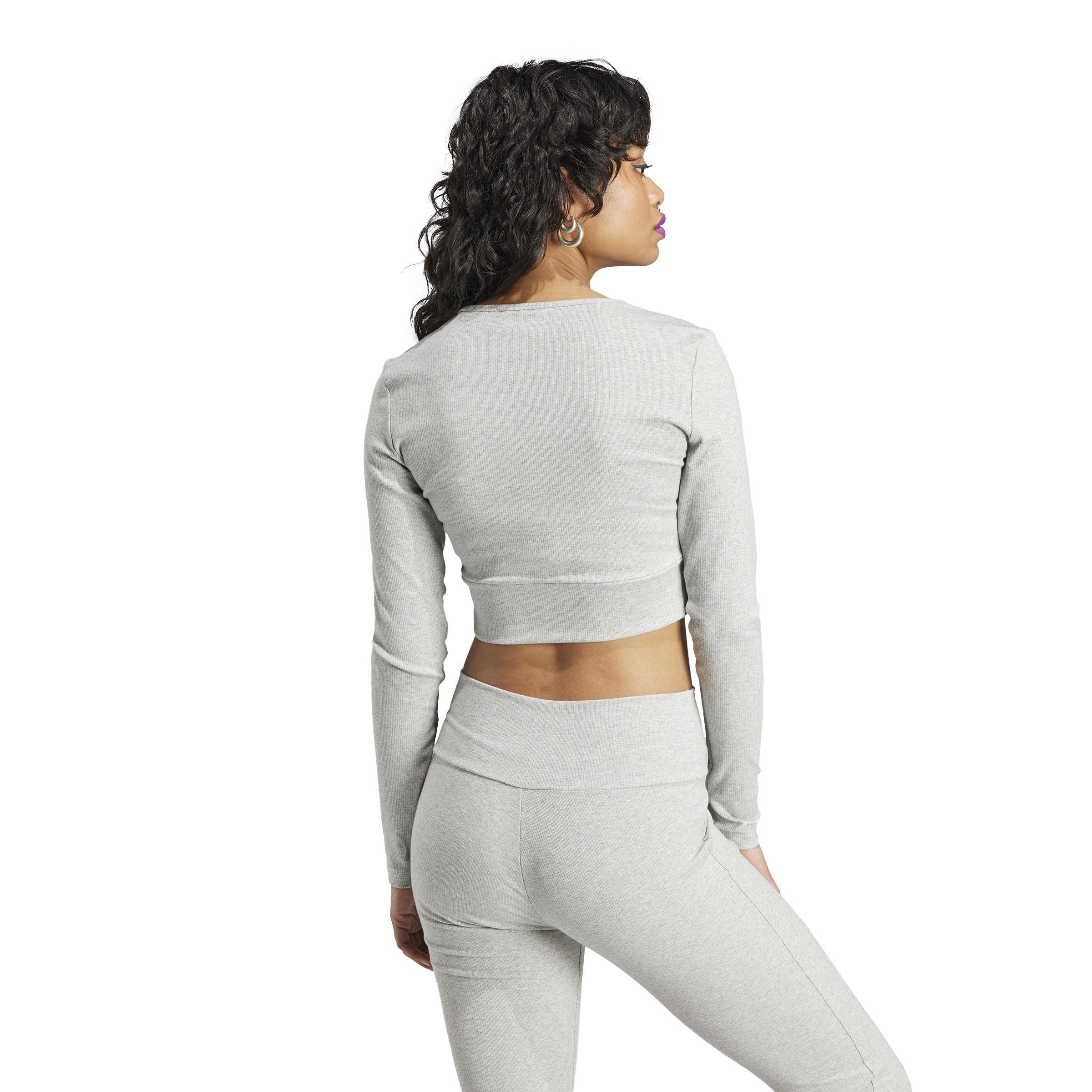 Essentials Rib Long-Sleeve Top, Grey, A901_ONE, large image number 3