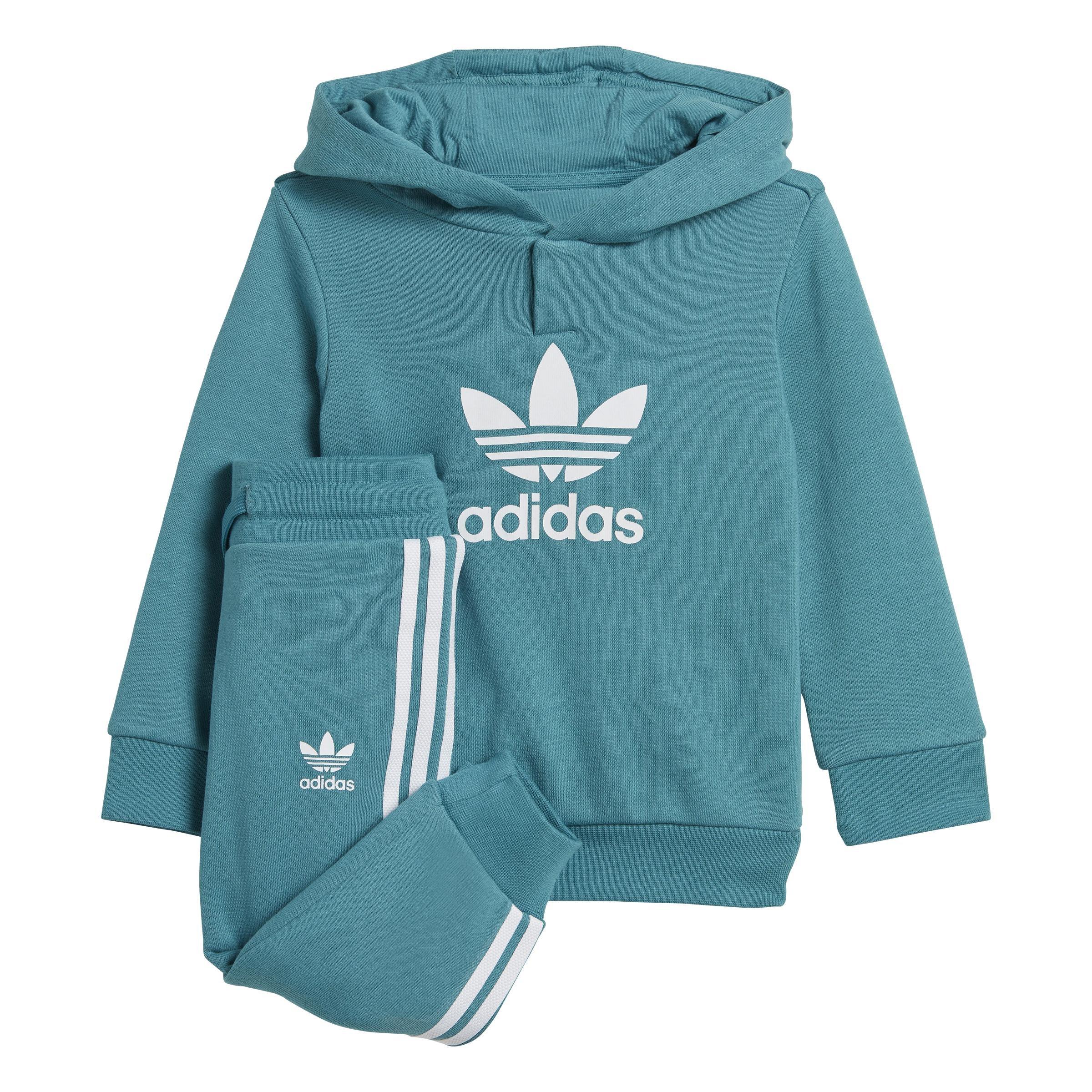 Unisex Kids Adicolor Hoodie Set, Turquoise, , large image number 0