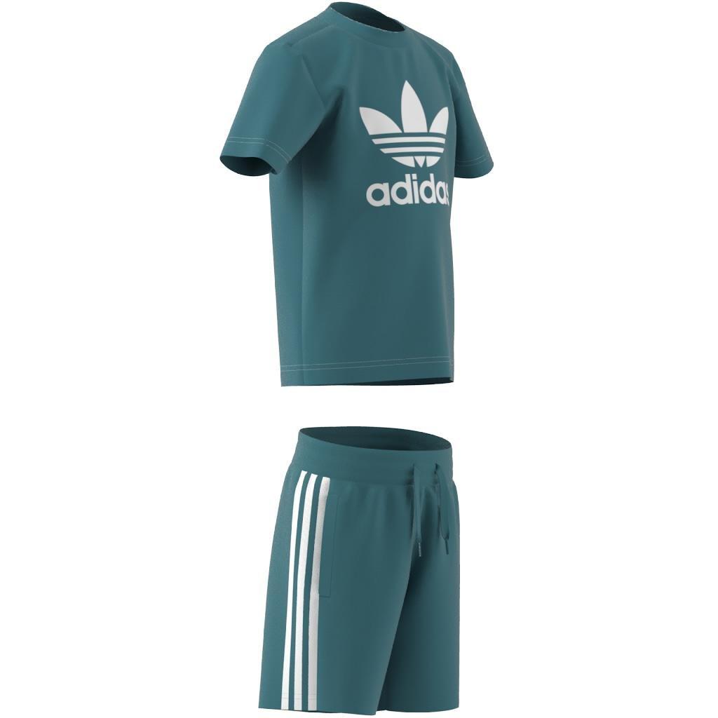 Unisex Kids Adicolor Shorts And Tee Set, Turquoise, A901_ONE, large image number 8