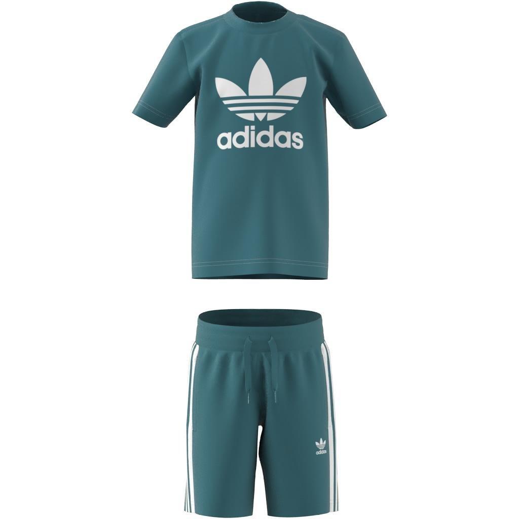 Unisex Kids Adicolor Shorts And Tee Set, Turquoise, A901_ONE, large image number 10
