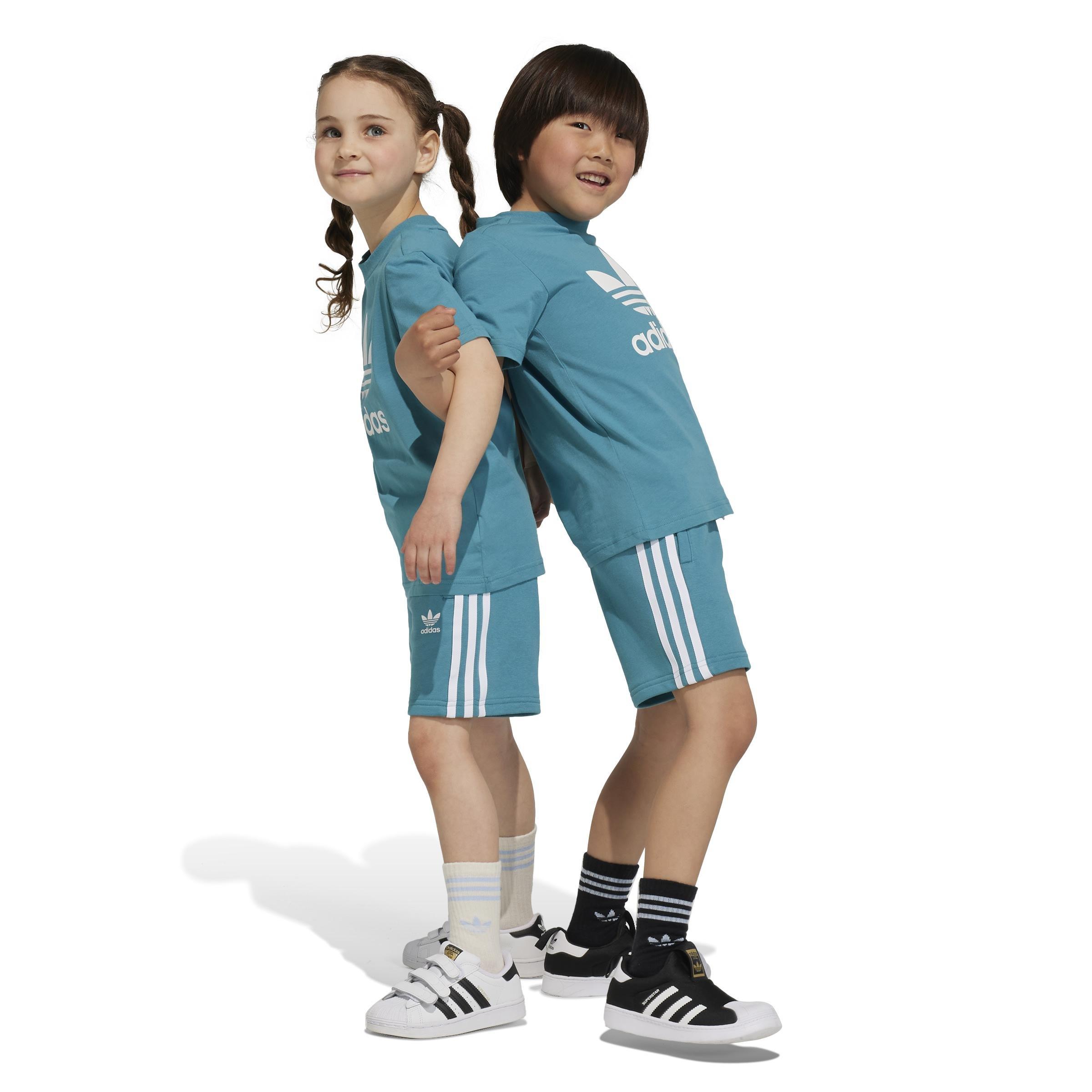Unisex Kids Adicolor Shorts And Tee Set, Turquoise, A901_ONE, large image number 12