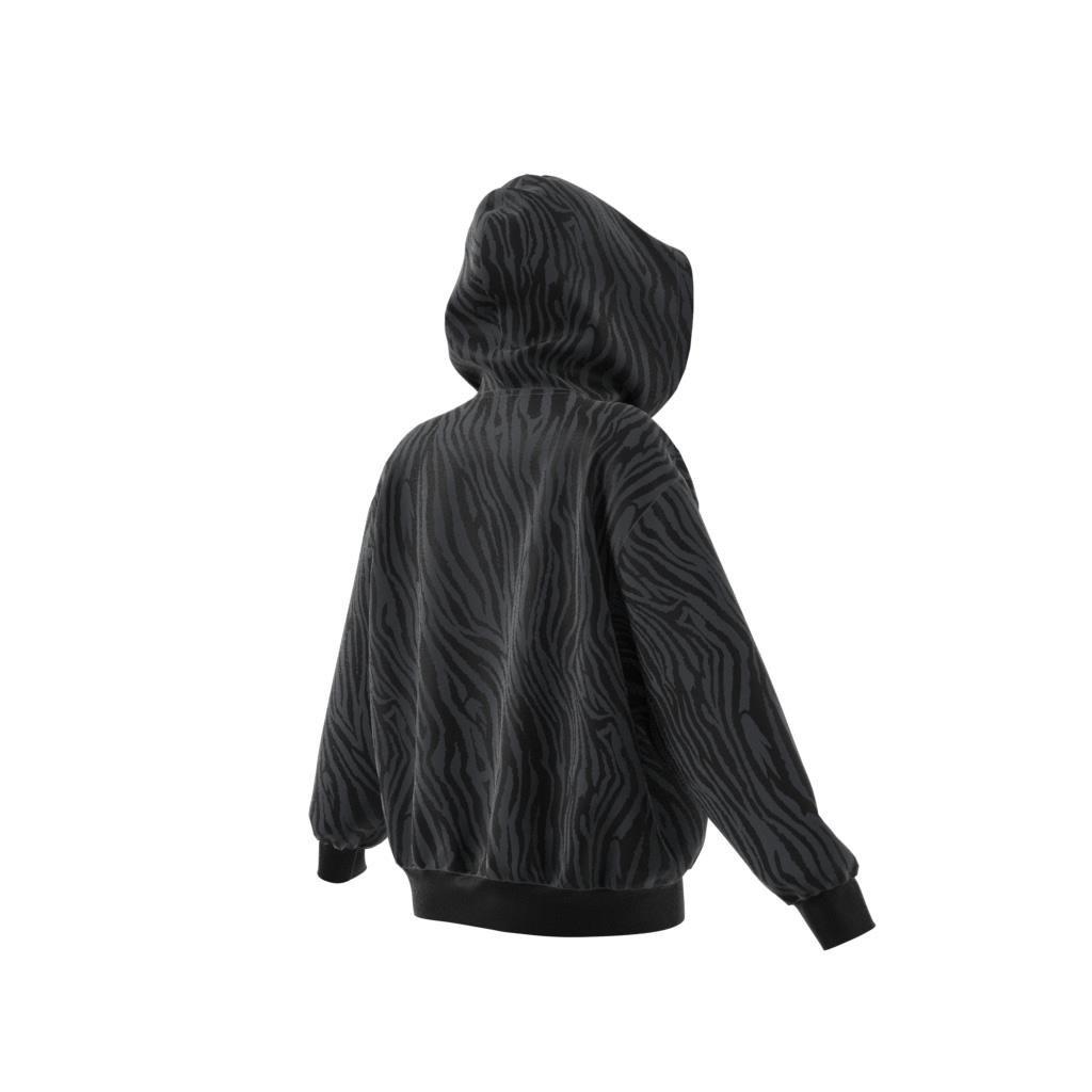 Allover Zebra Animal Print Essentials Hoodie, Grey, , large image number 6