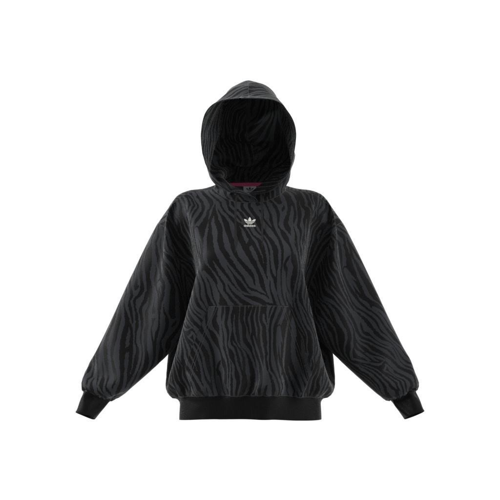 Allover Zebra Animal Print Essentials Hoodie, Grey, , large image number 8