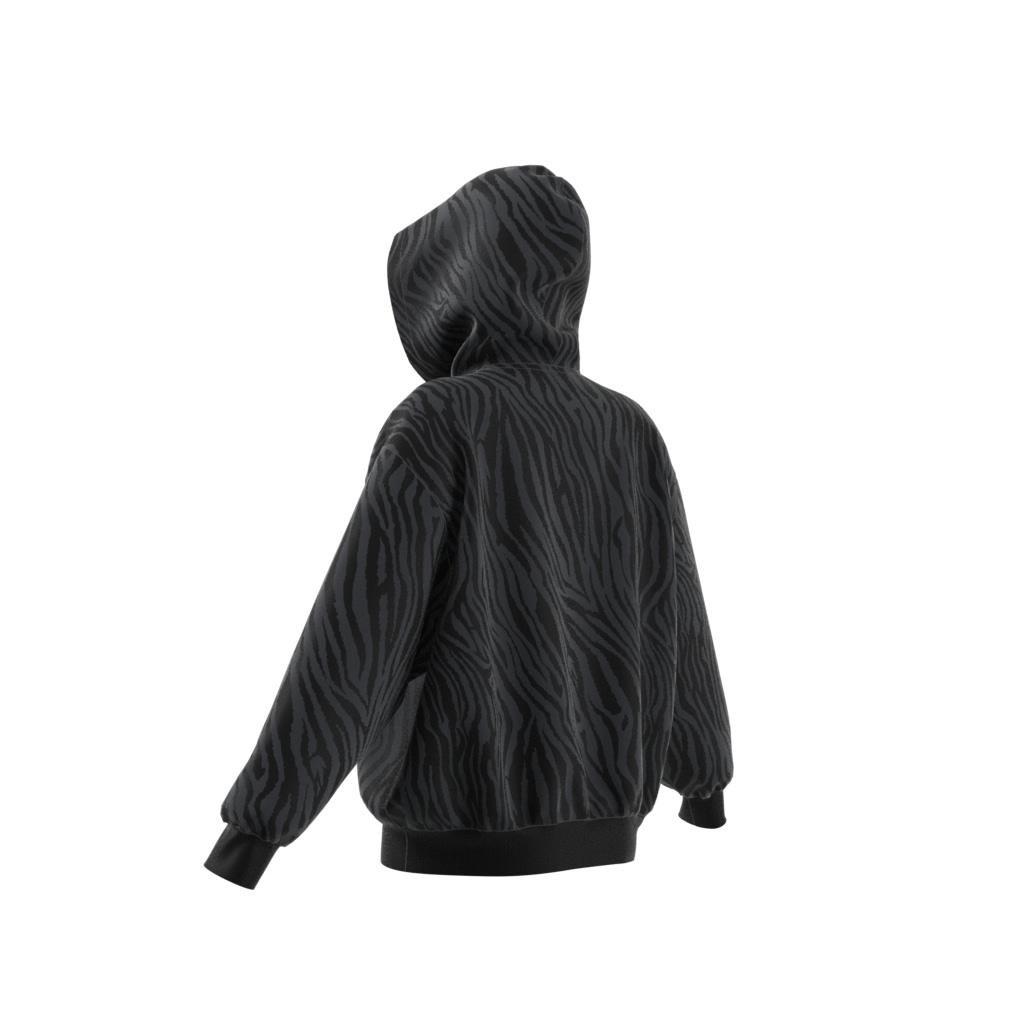 Allover Zebra Animal Print Essentials Hoodie, Grey, , large image number 9