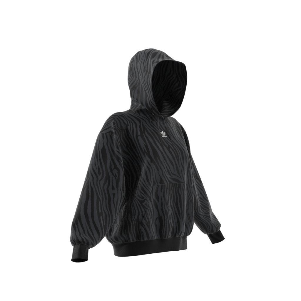 Allover Zebra Animal Print Essentials Hoodie, Grey, , large image number 10