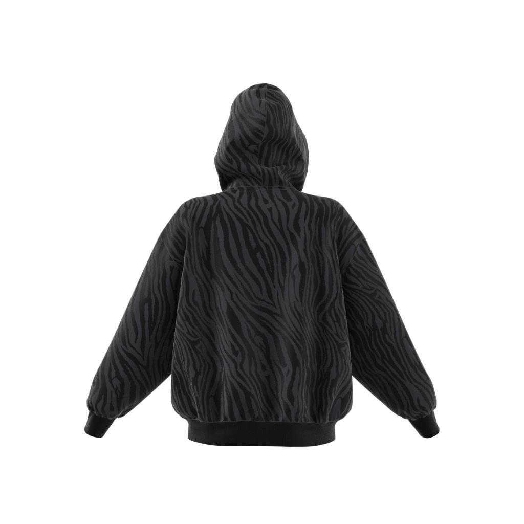Allover Zebra Animal Print Essentials Hoodie, Grey, , large image number 13
