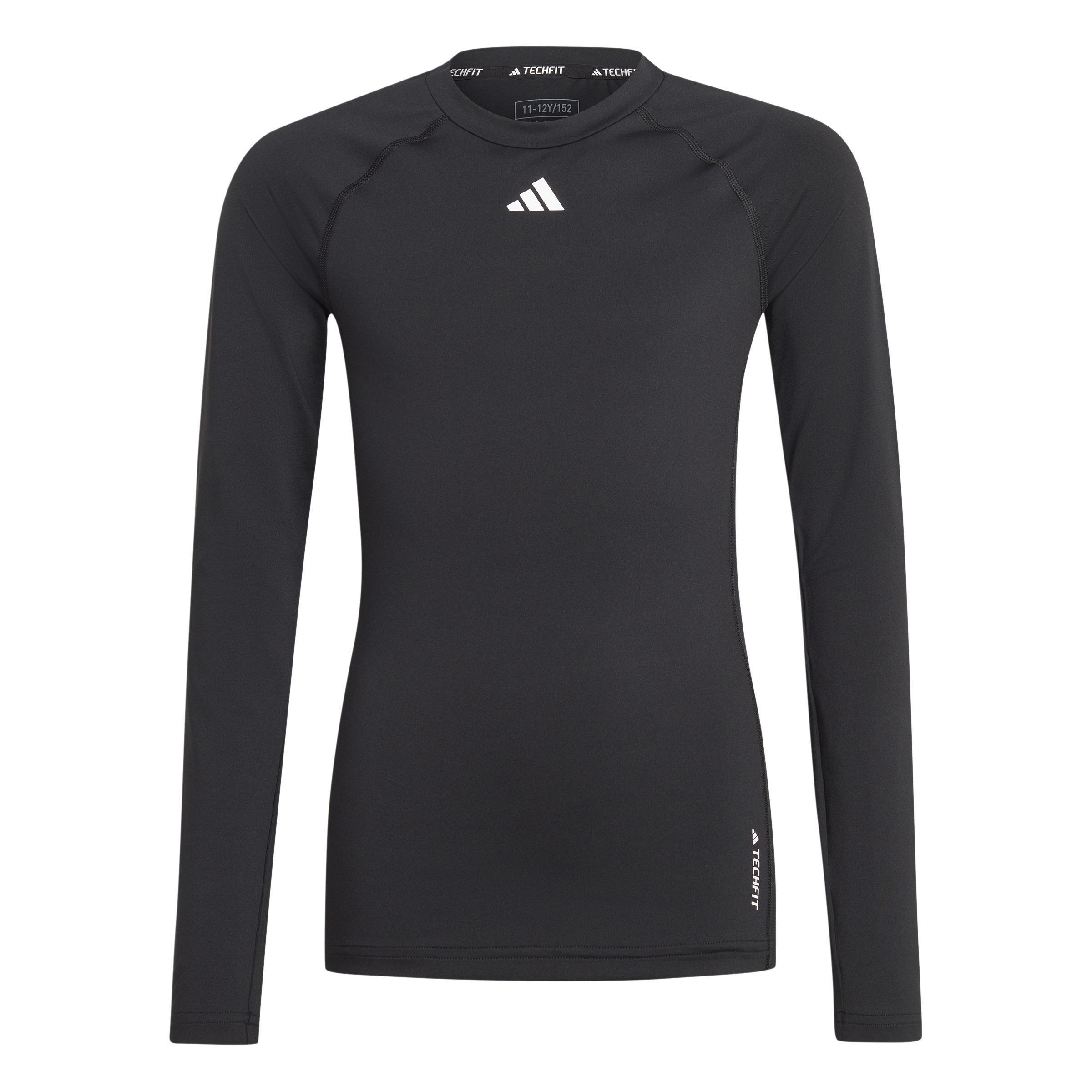 Unisex Kids Aeroready Techfit Long-Sleeve Top, Black, , large image number 1