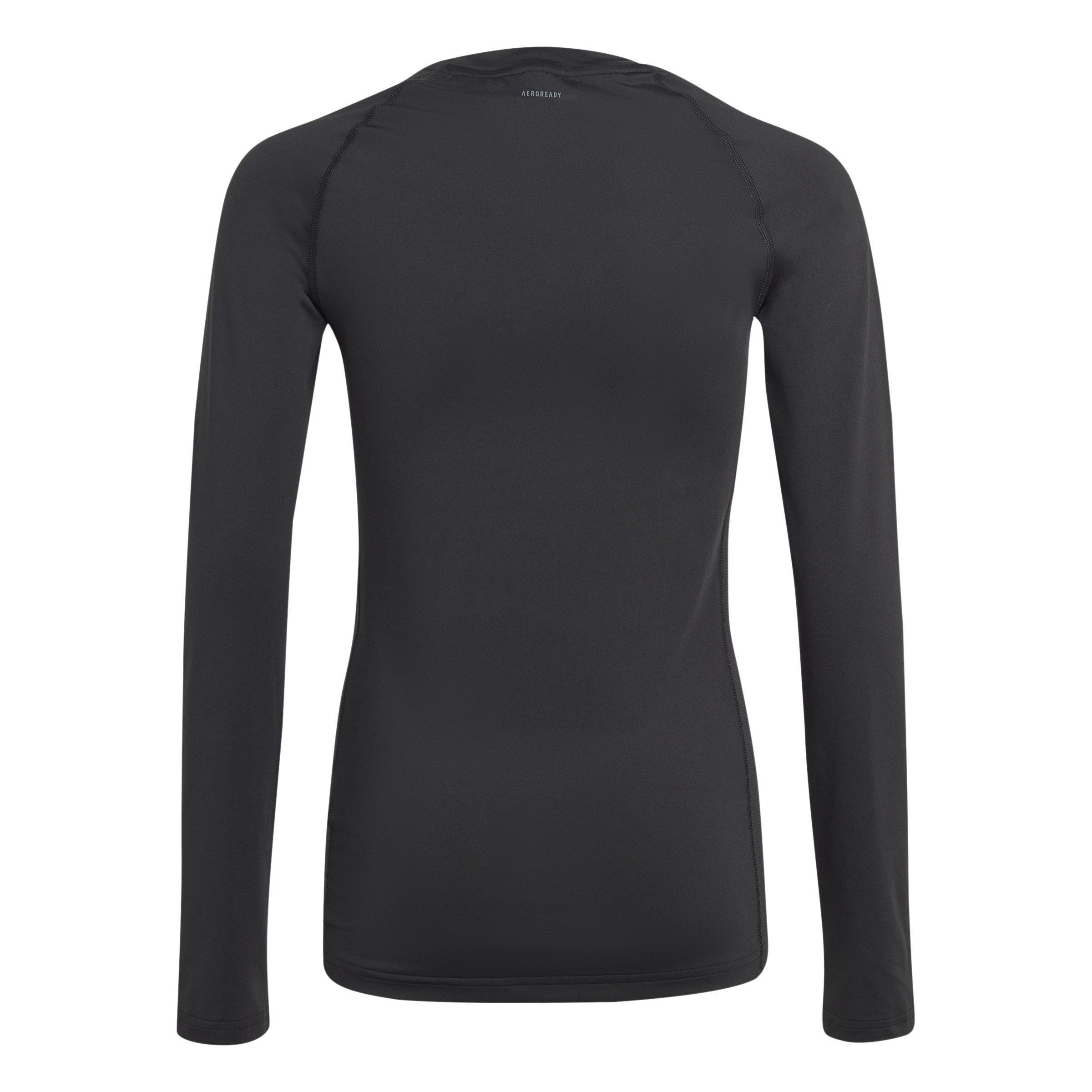 Unisex Kids Aeroready Techfit Long-Sleeve Top, Black, , large image number 2