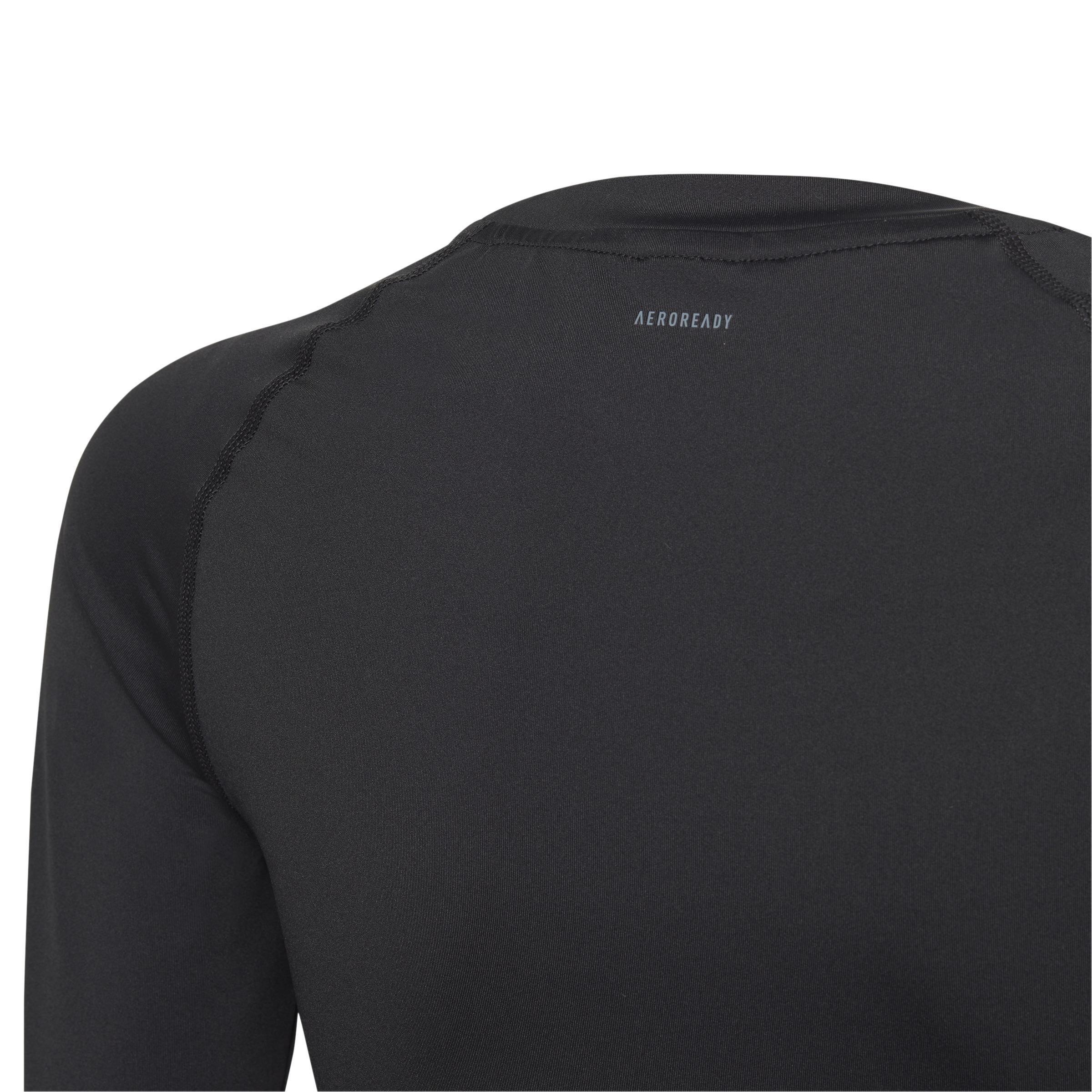 Unisex Kids Aeroready Techfit Long-Sleeve Top, Black, , large image number 3