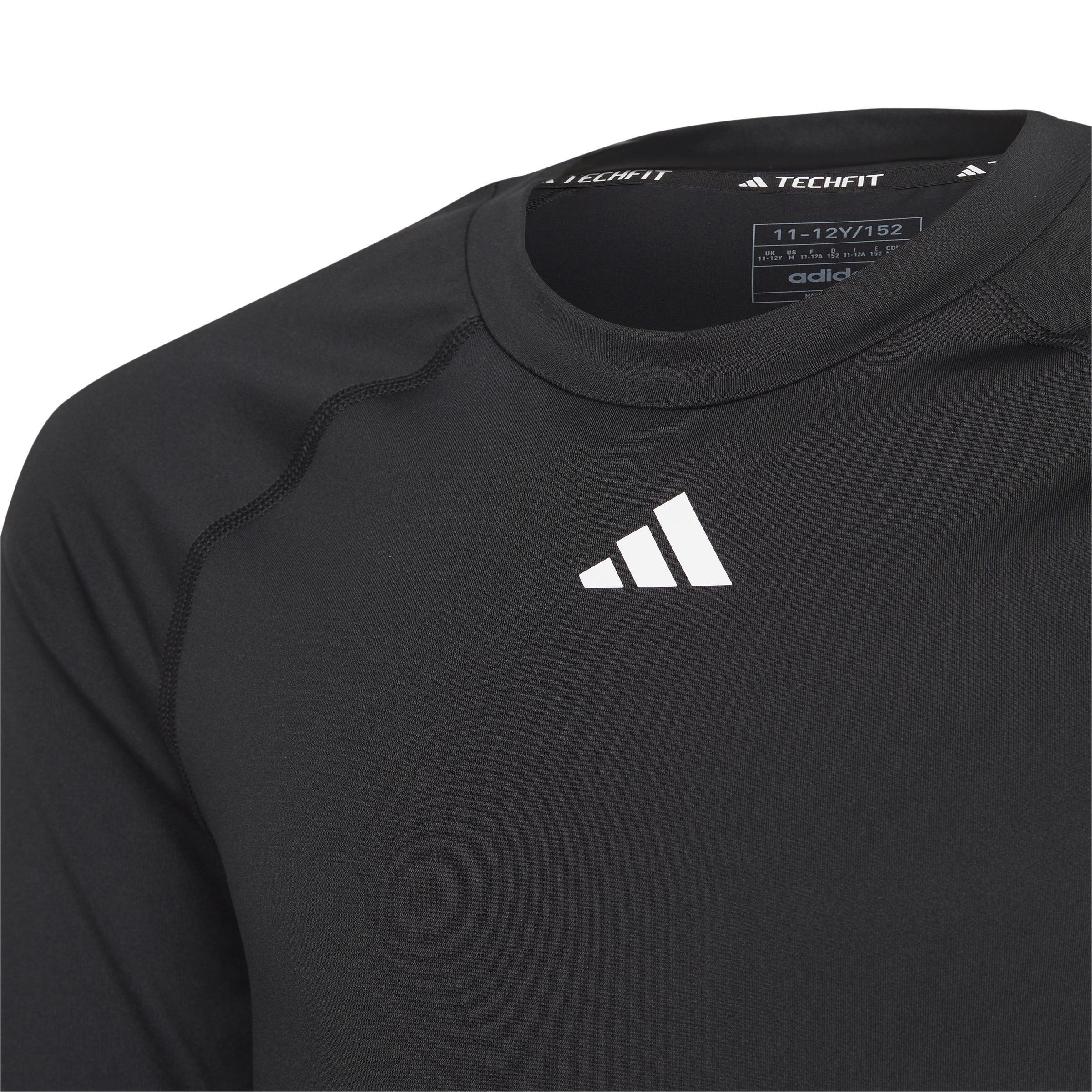 Unisex Kids Aeroready Techfit Long-Sleeve Top, Black, , large image number 4