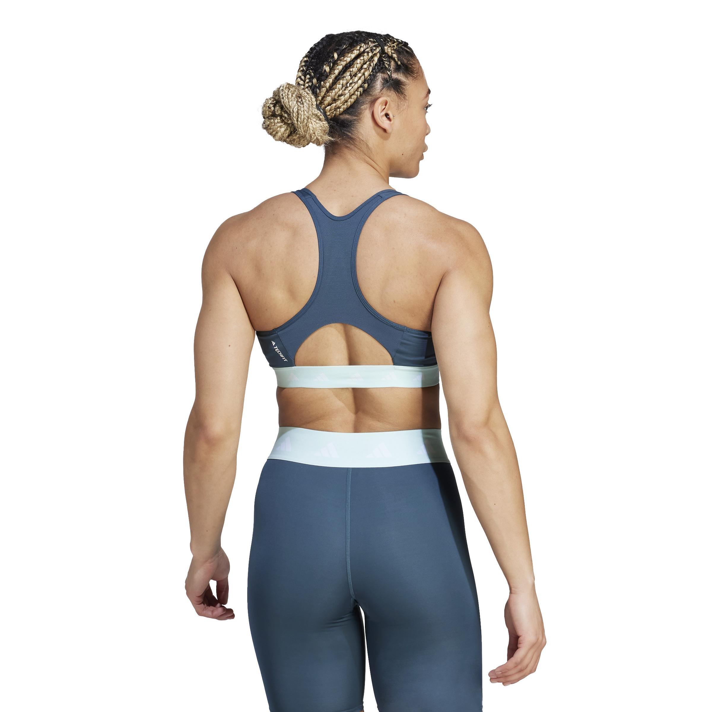 Powerreact Training Medium-Support Techfit Bra, Turquoise, , large image number 3