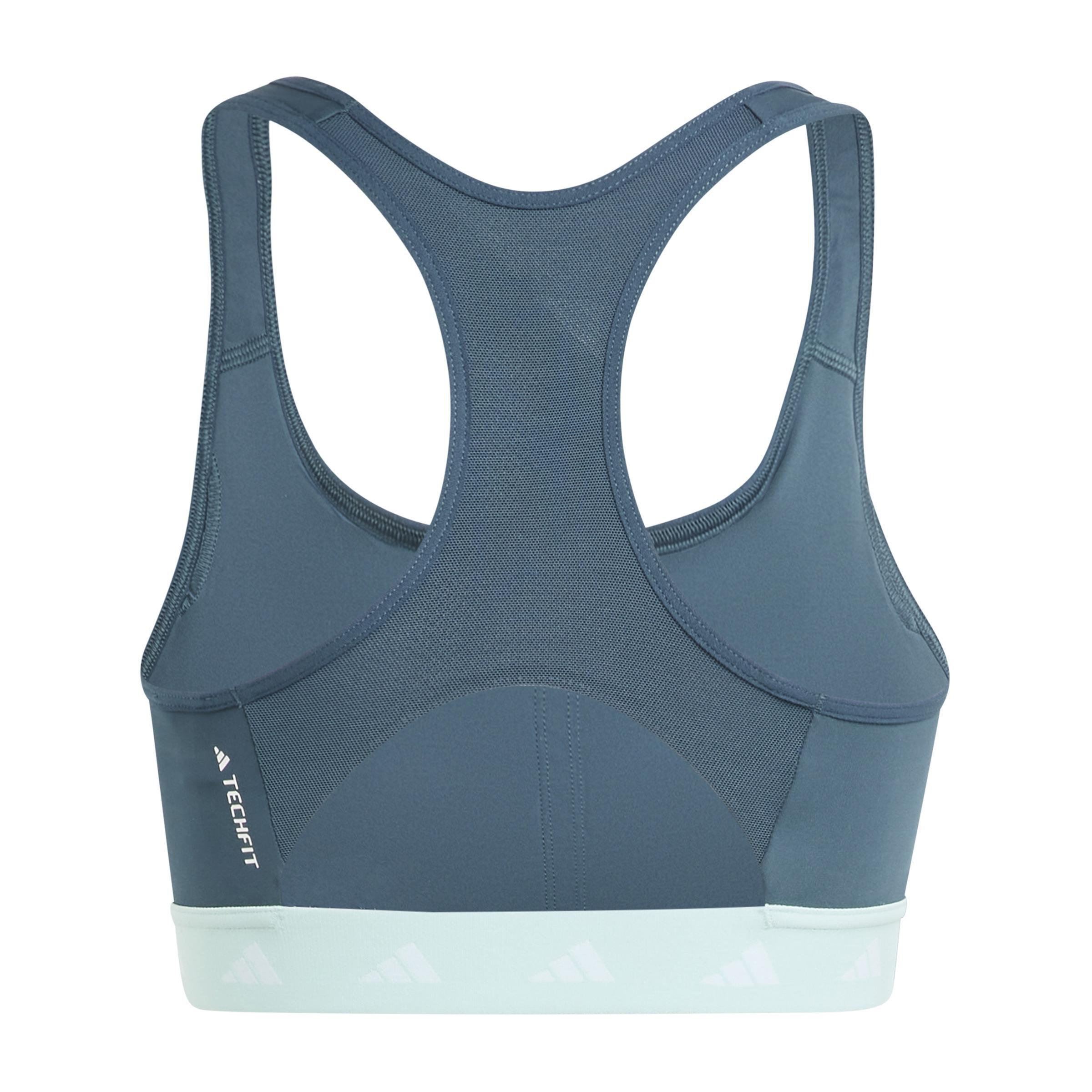 Powerreact Training Medium-Support Techfit Bra, Turquoise, A901_ONE, large image number 4