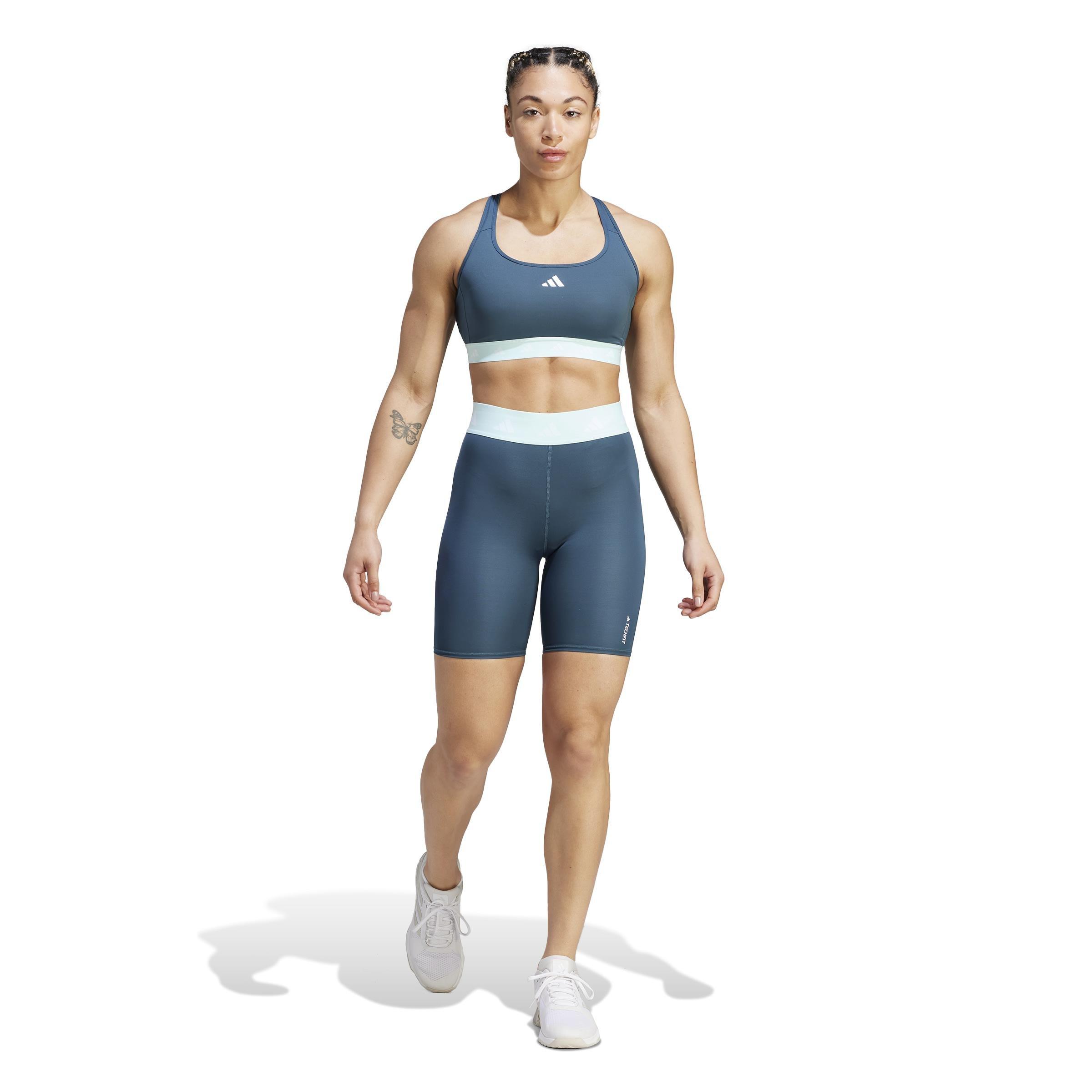 Powerreact Training Medium-Support Techfit Bra, Turquoise, , large image number 7