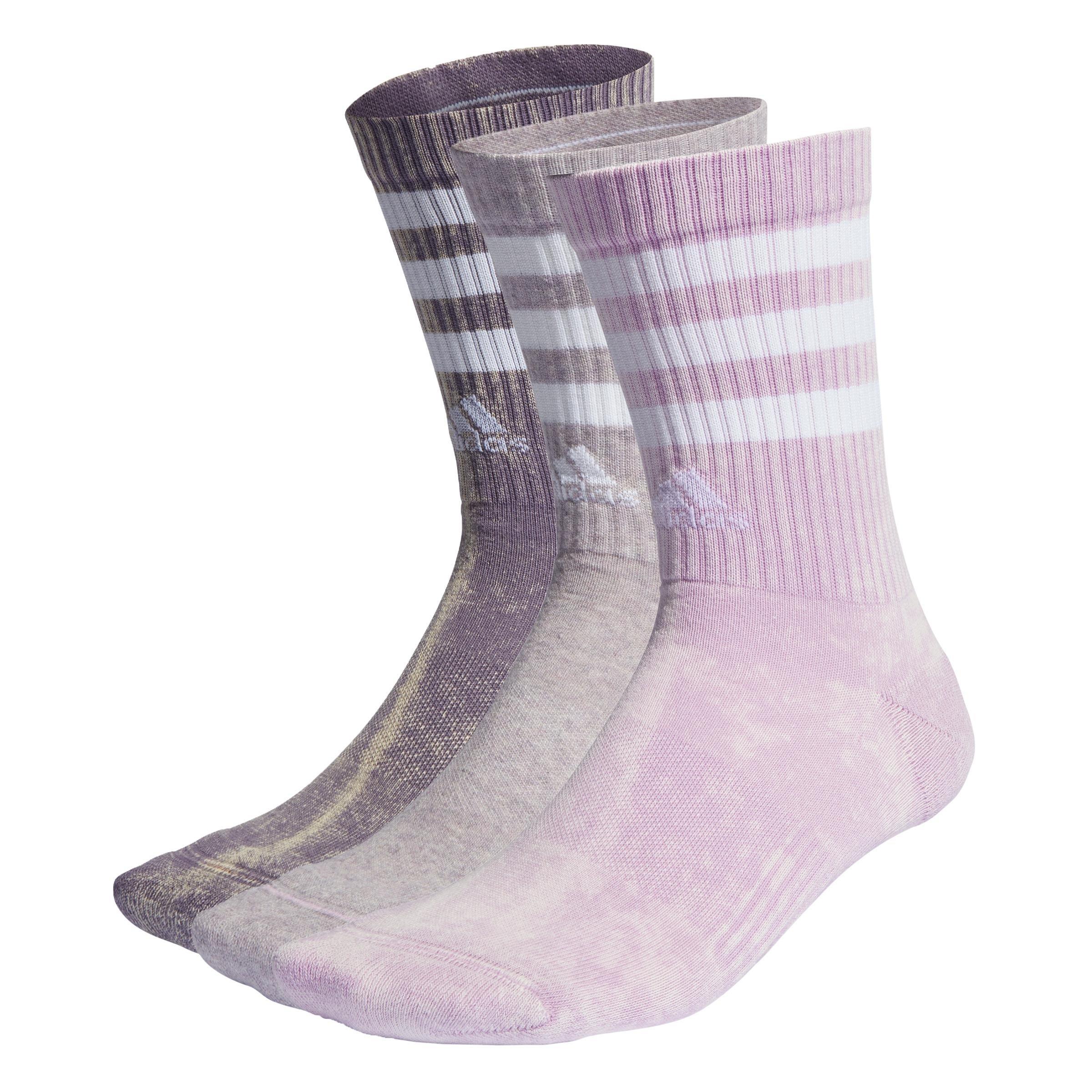 Unisex 3-Stripes Stonewash Crew Socks 3 Pairs, Multicolour, A901_ONE, large image number 0