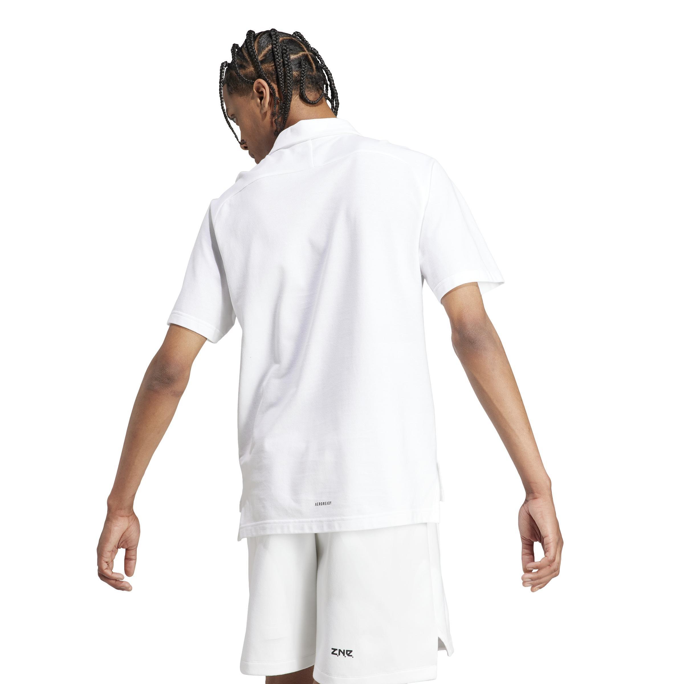 adidas Z.N.E. Premium Polo Shirt, White, A901_ONE, large image number 3