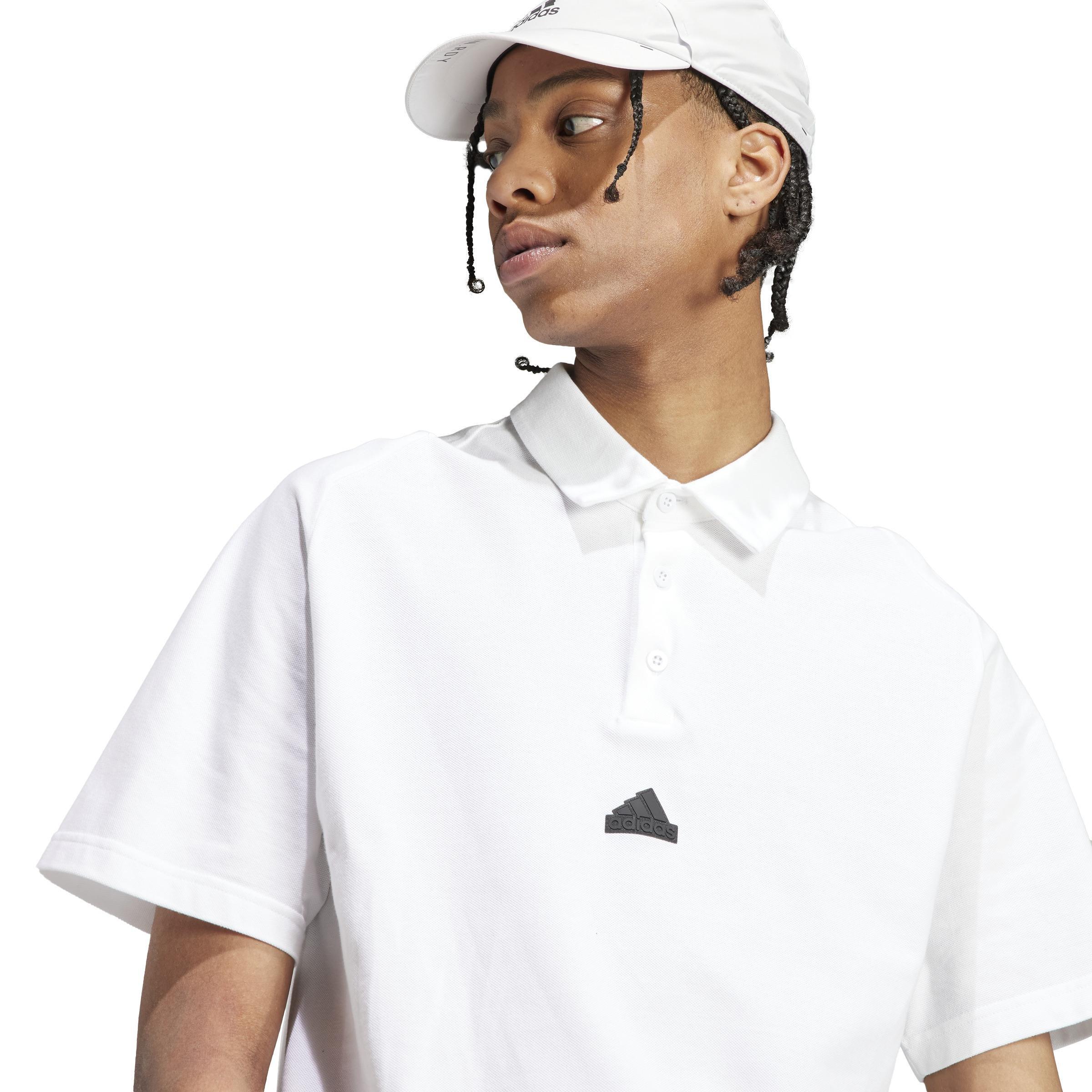 adidas Z.N.E. Premium Polo Shirt, White, A901_ONE, large image number 5