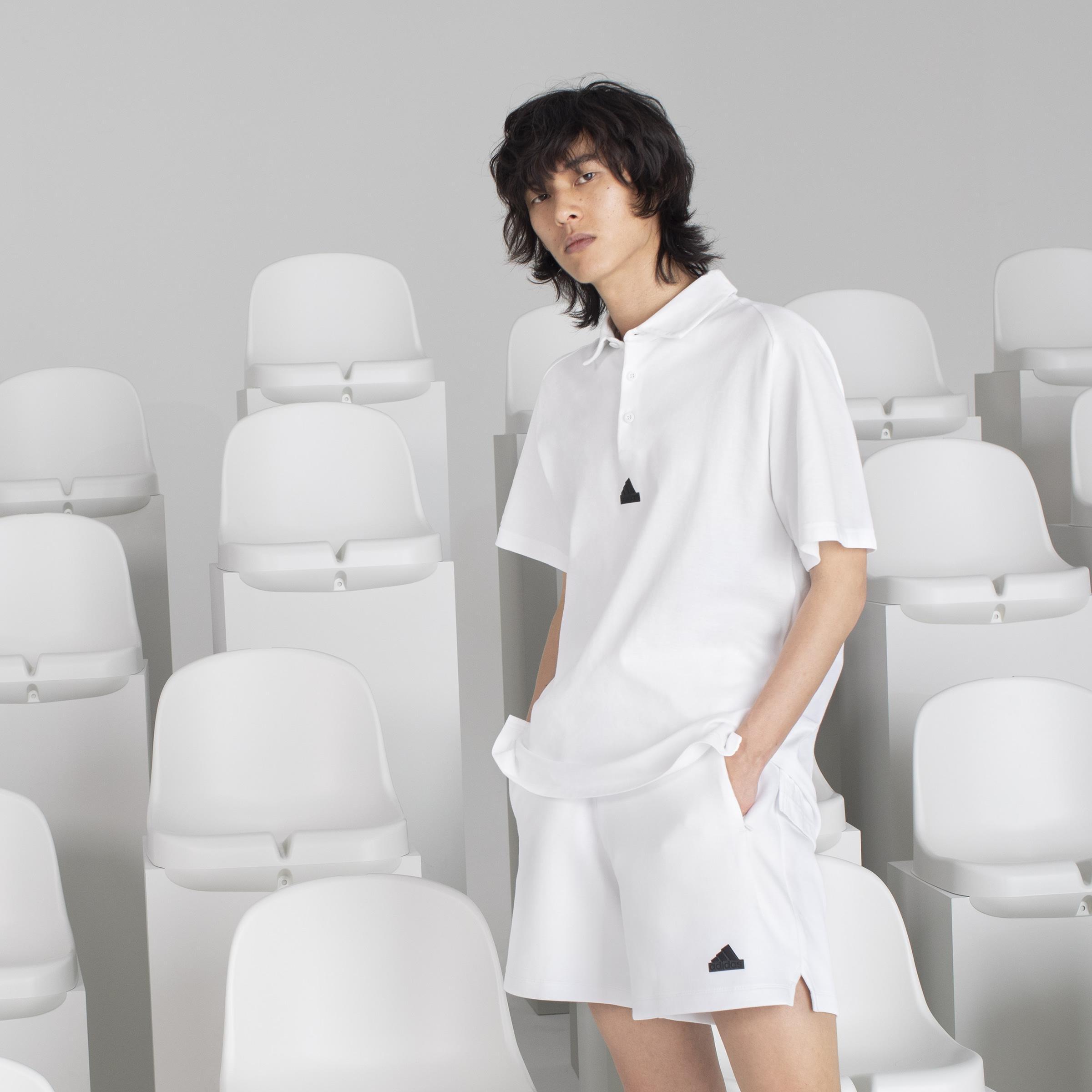 adidas Z.N.E. Premium Polo Shirt, White, A901_ONE, large image number 13