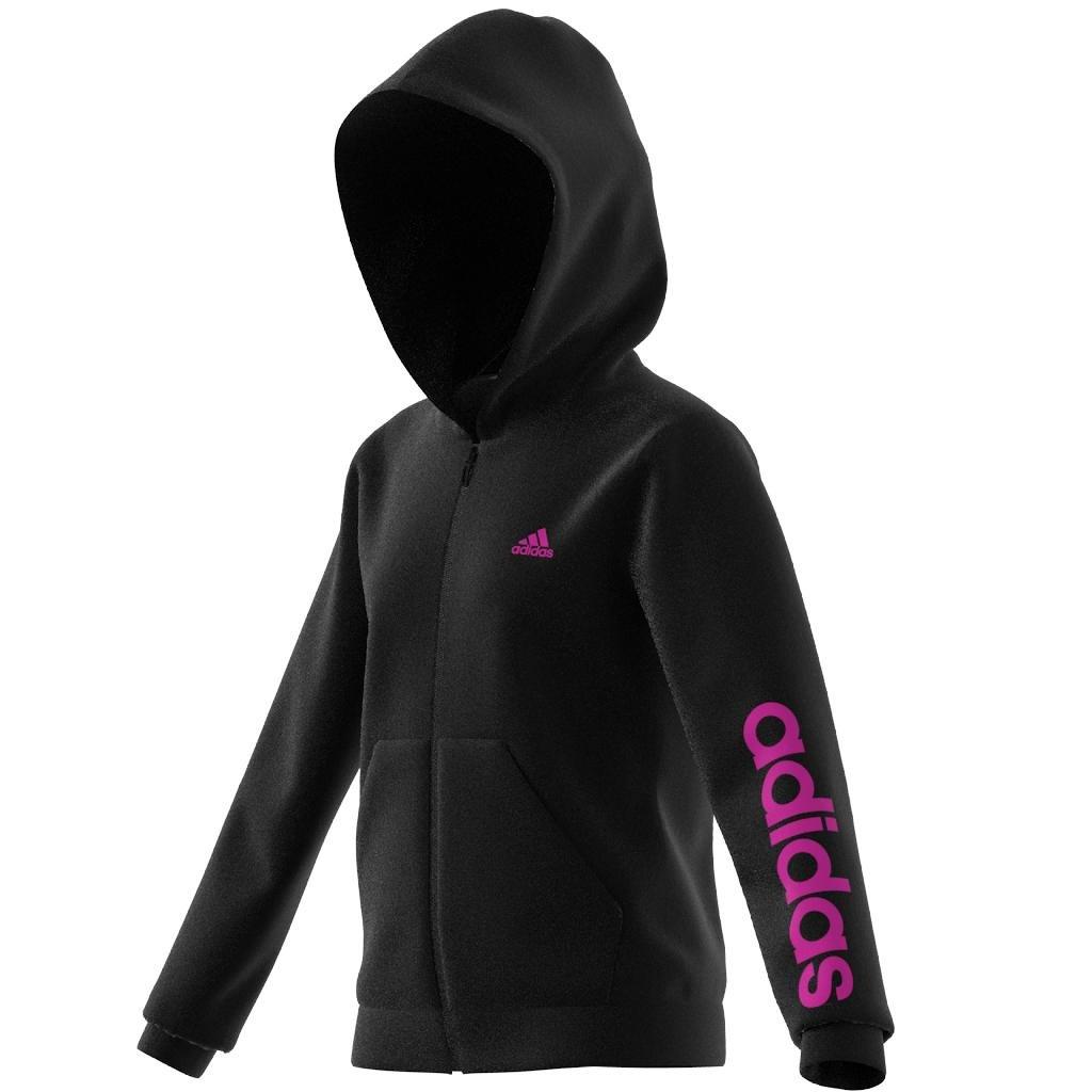 Kids Essentials Linear Logo Full-Zip Hoodie, Black, , large image number 0