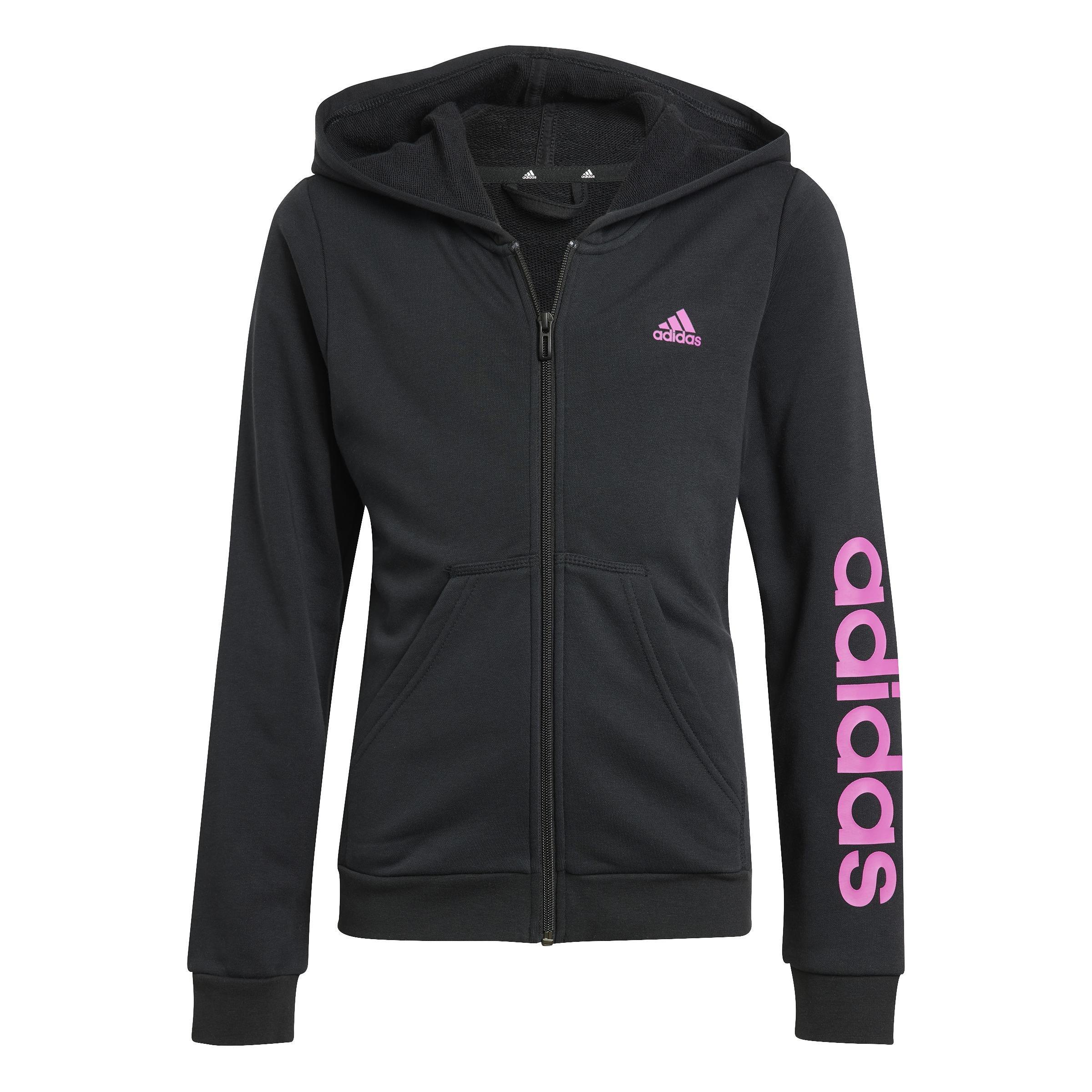 Kids Essentials Linear Logo Full-Zip Hoodie, Black, A901_ONE, large image number 2