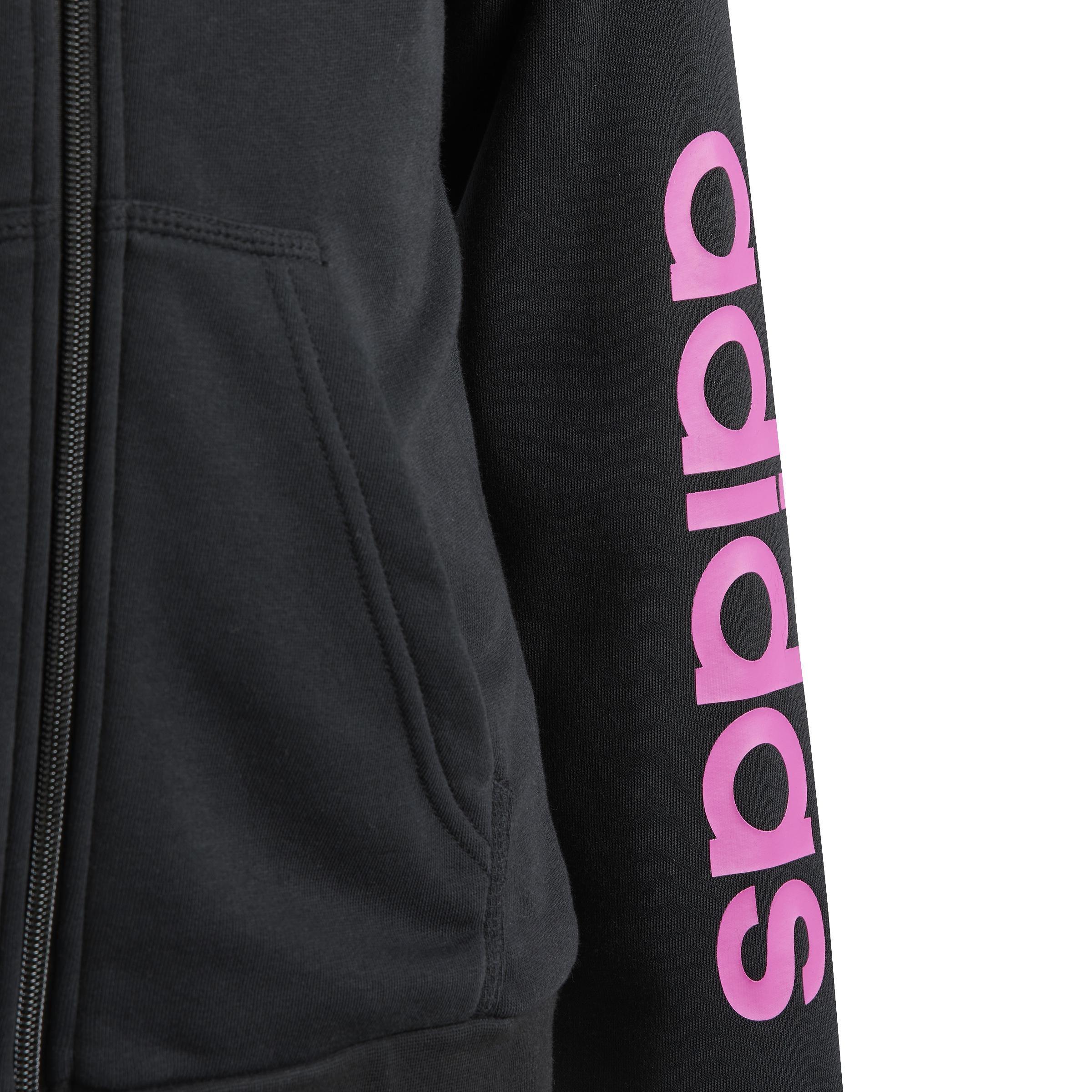 Kids Essentials Linear Logo Full-Zip Hoodie, Black, A901_ONE, large image number 4