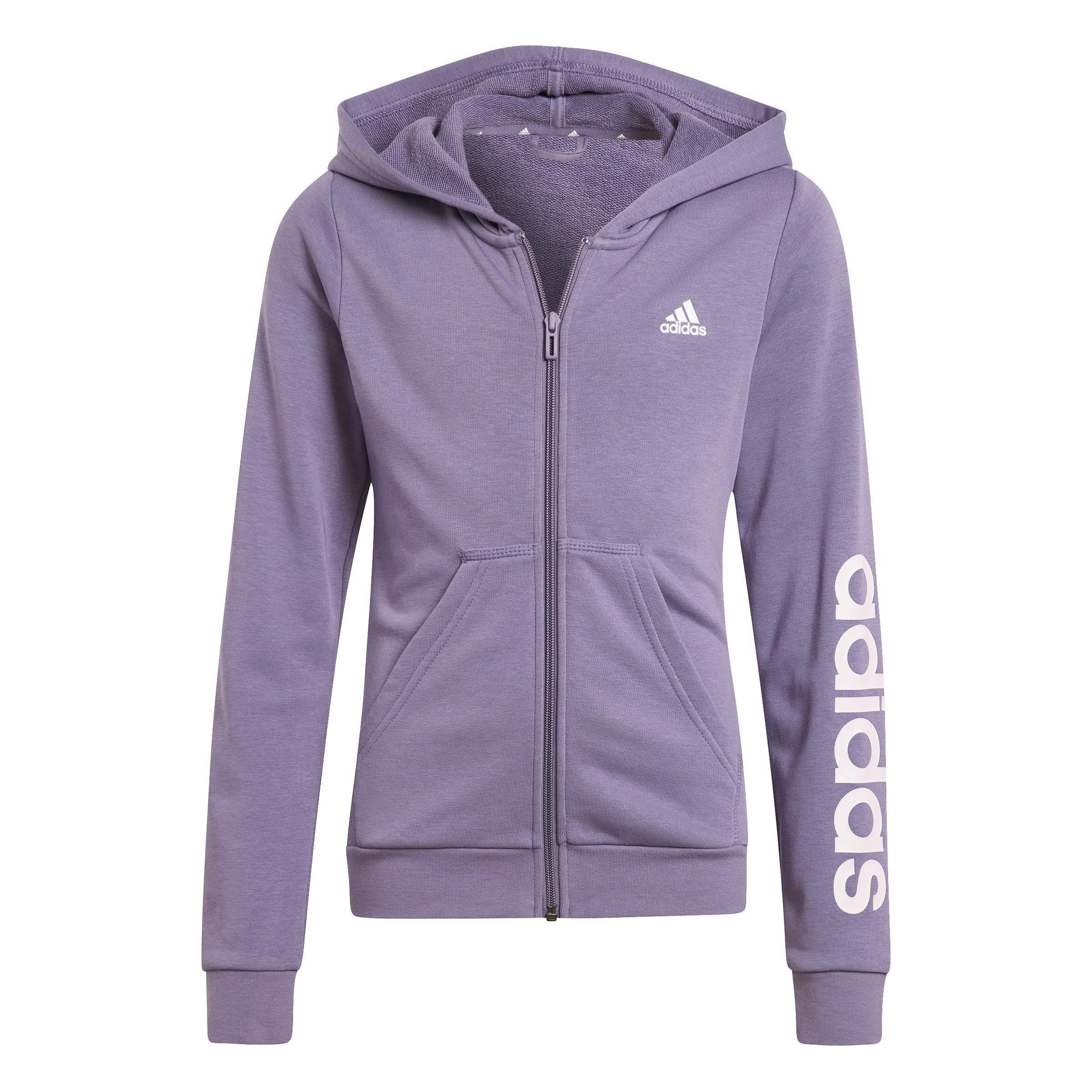 Kids Essentials Linear Logo Full-Zip Hoodie, Purple, A901_ONE, large image number 1